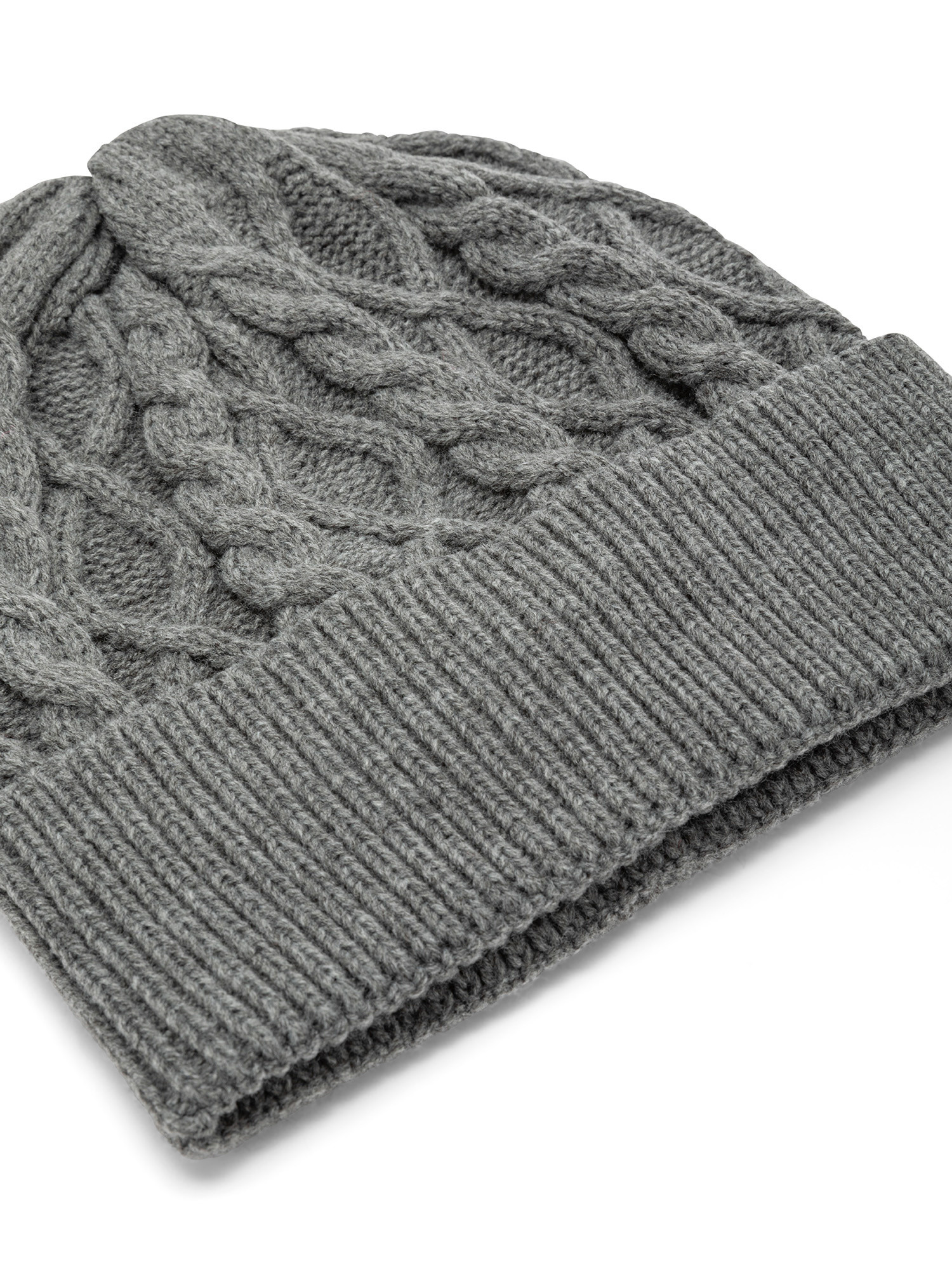 Luca D'Altieri - Beanie with knitted pattern, Grey, large image number 1