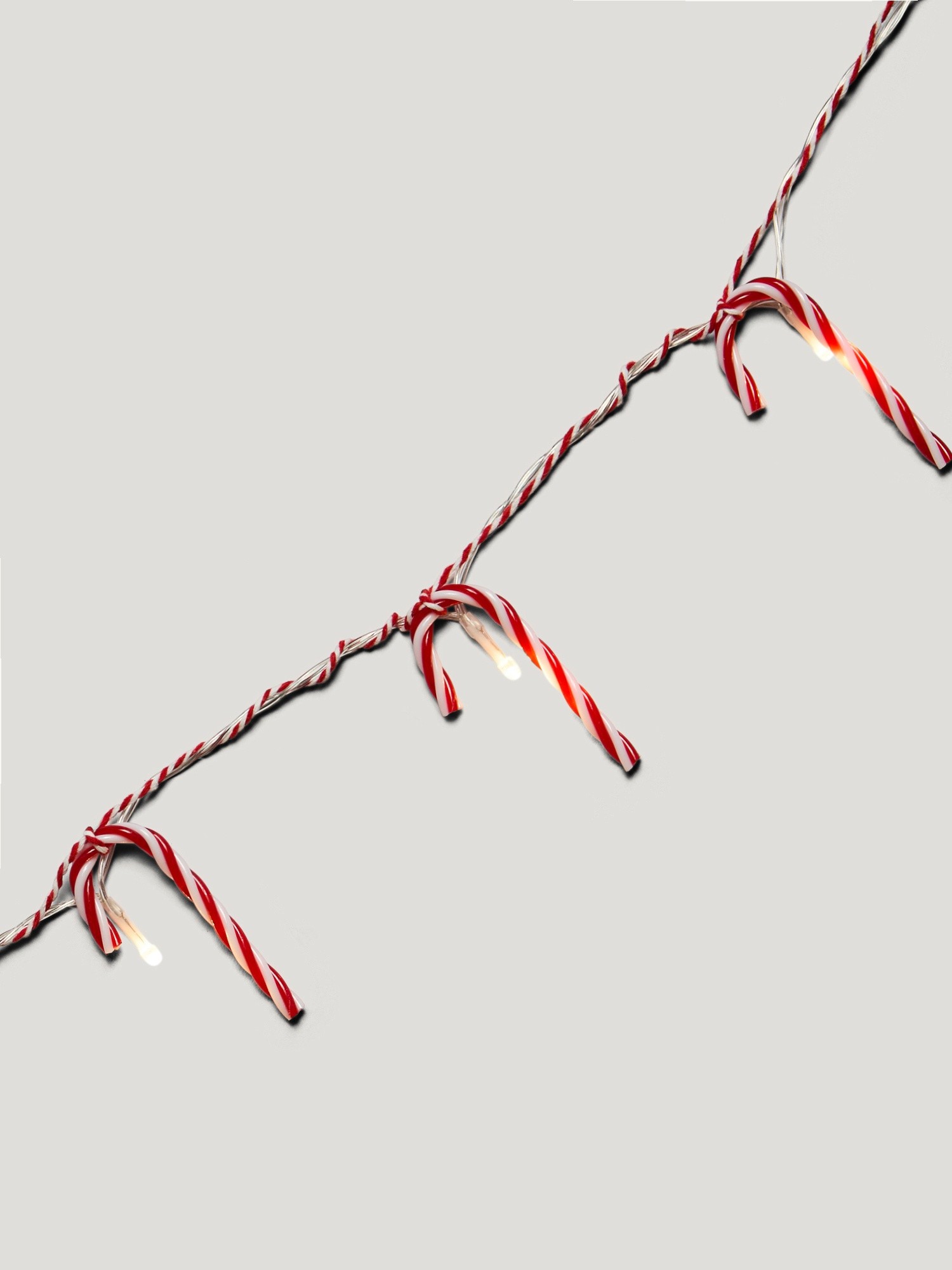 Catena di luci a forma di candycane, Rosso, large image number 1