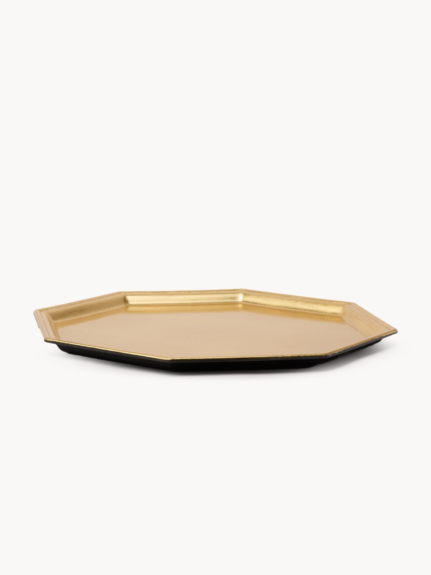 Octagonal Gold Leaf Tray, Gold, large image number 0