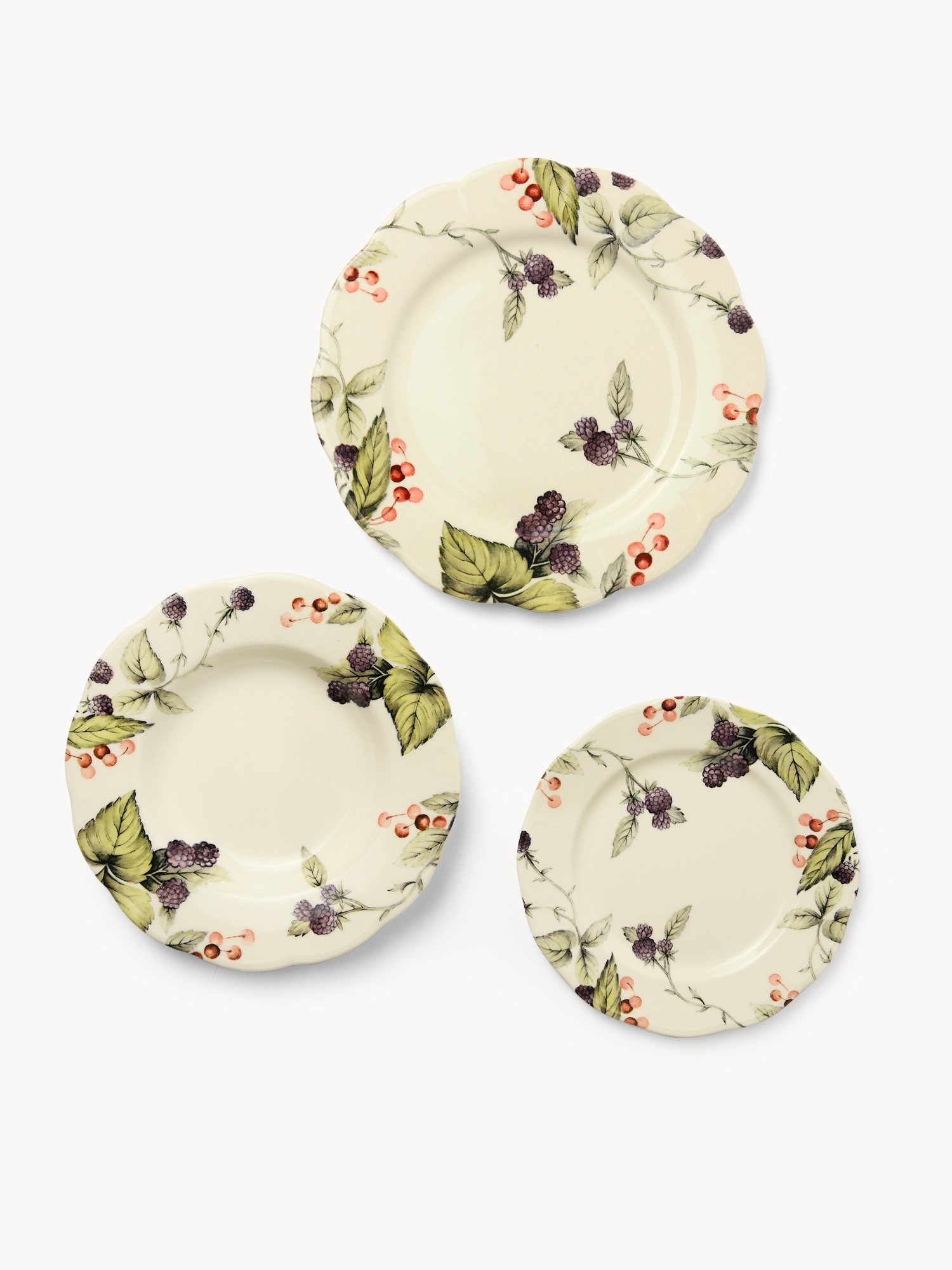 Set 18 piatti in ceramica motivo bacche - Prezzo di lancio, Bianco, large image number 1