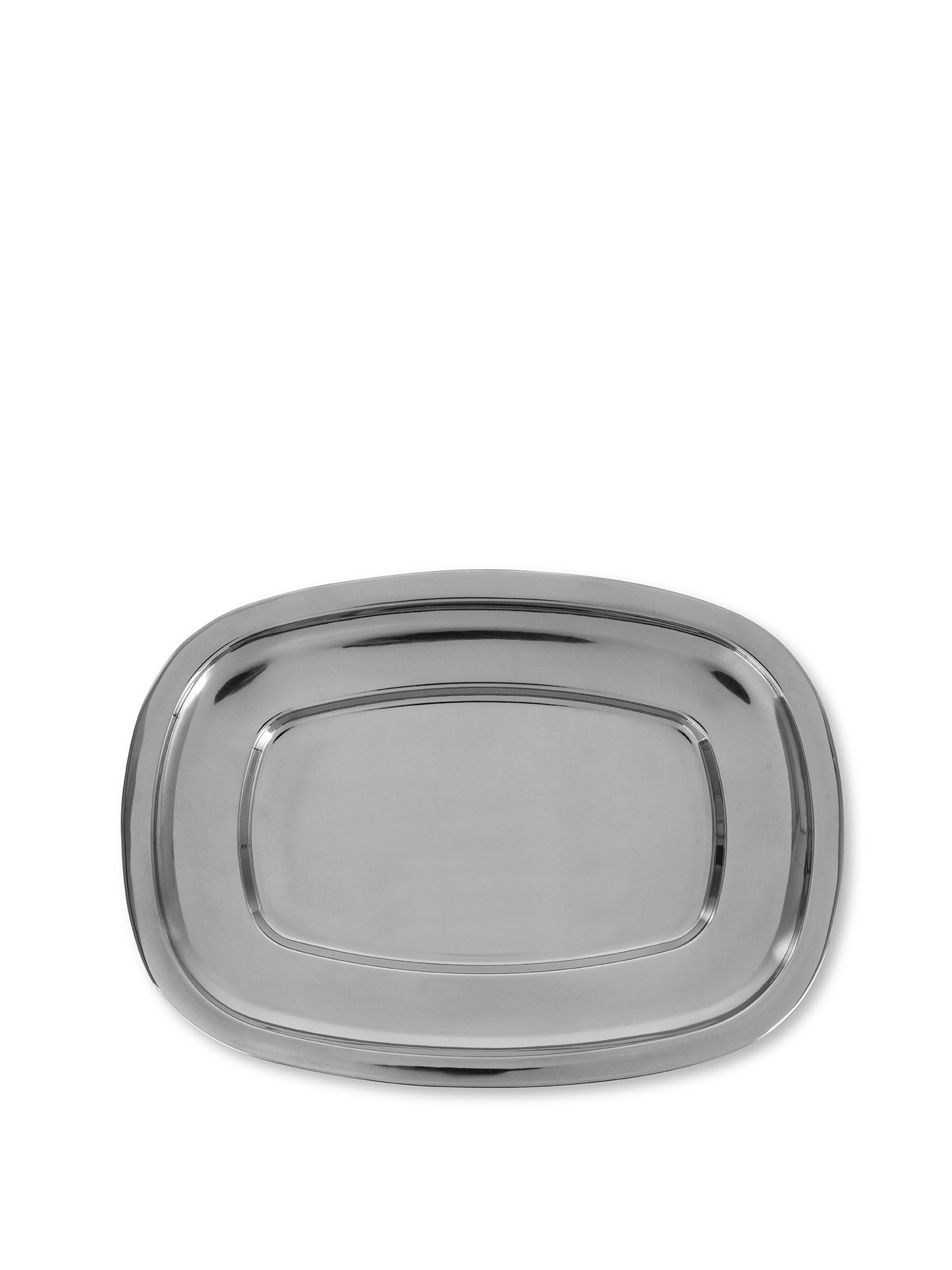 Vassoio ovale in acciaio, Grigio argento, large image number 0