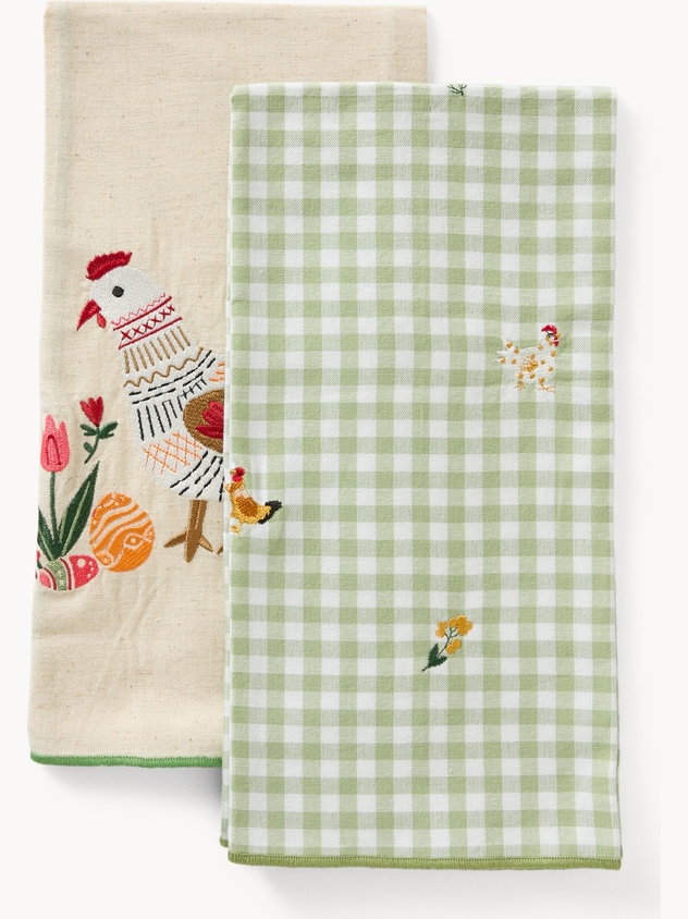 Set of 2 cotton and linen tea towels