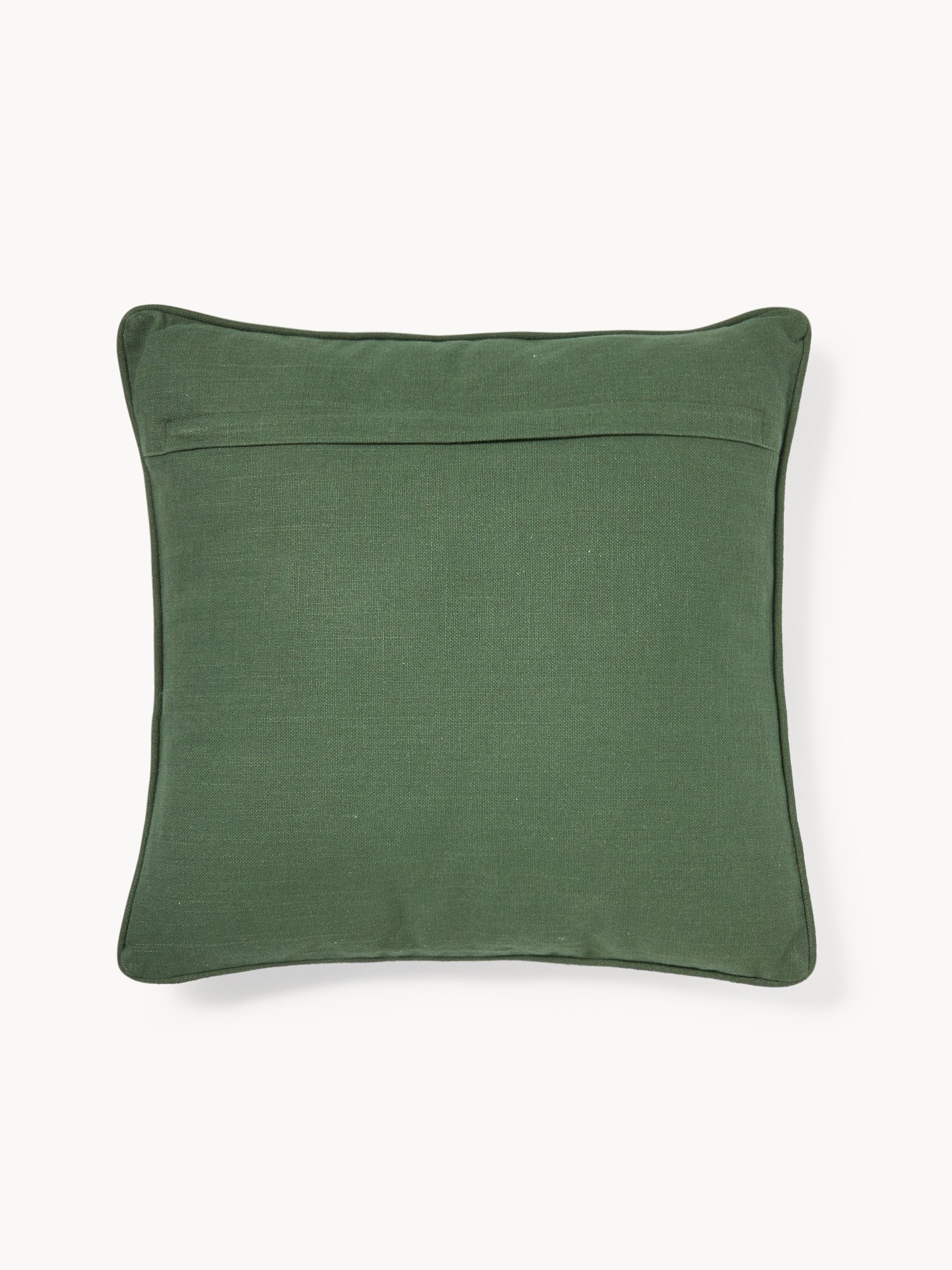 Cuscino in slub di cotone con ricamo floreale 45x45cm - Prezzo di lancio, Verde, large image number 1