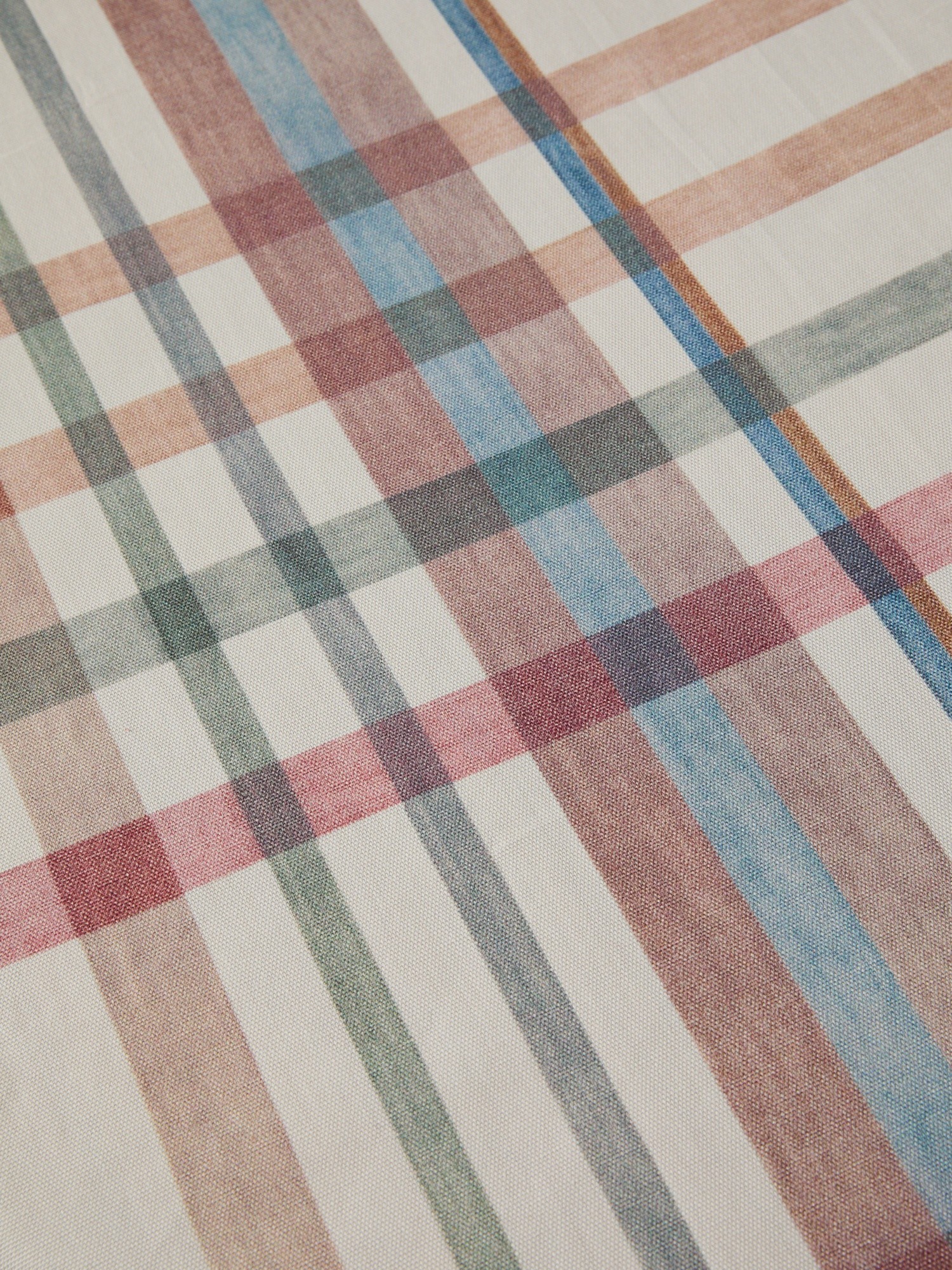 Tovaglia rotonda in panama di cotone con stampa check - Prezzo di lancio, Multicolor, large image number 1