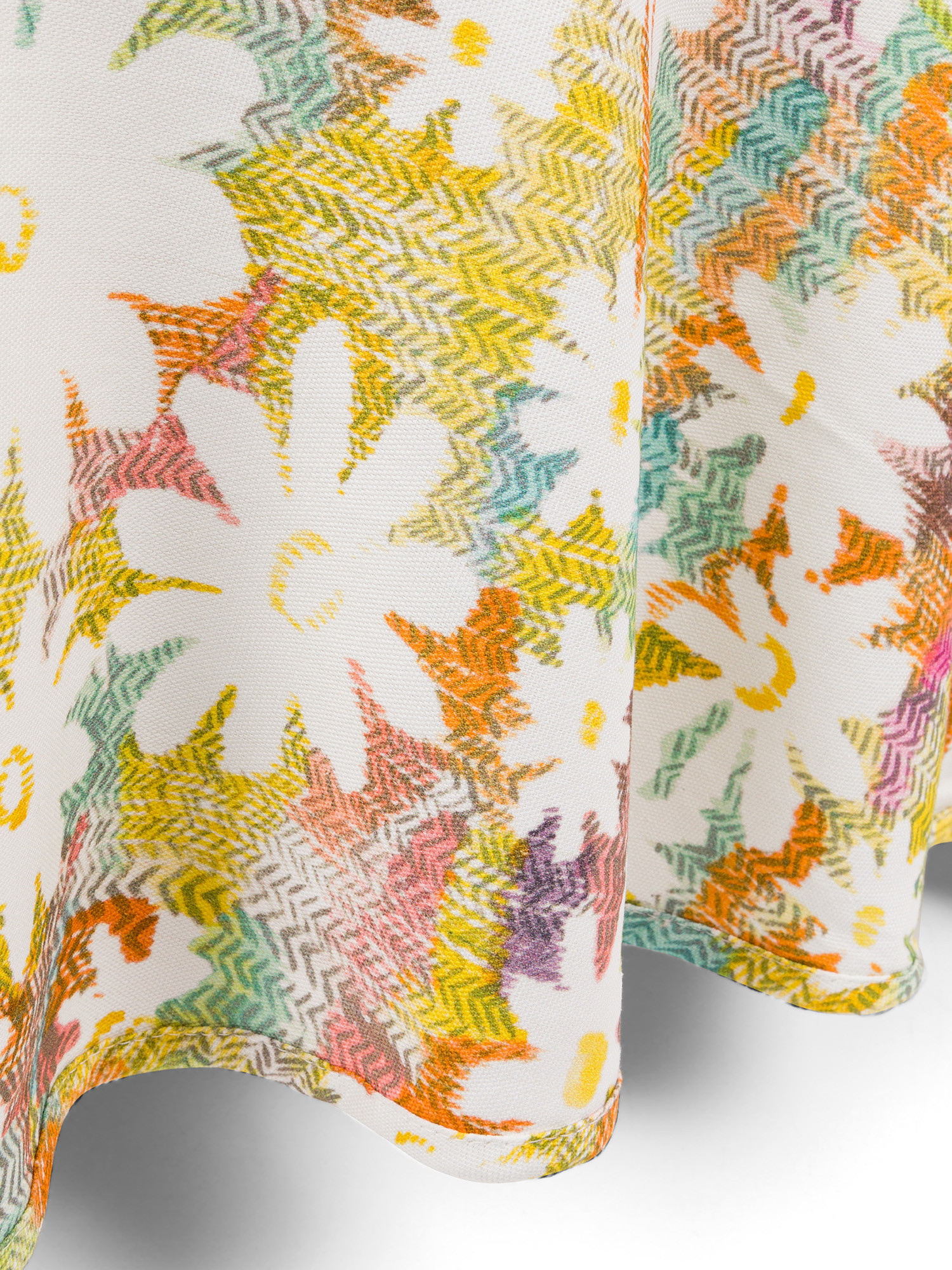 Tovaglia rotonda panama di cotone stampa margherite, Multicolor, large image number 1