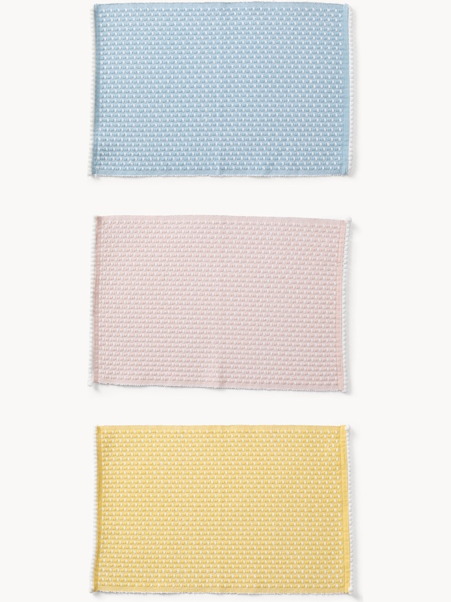 Set of 2 dobby cotton placemats