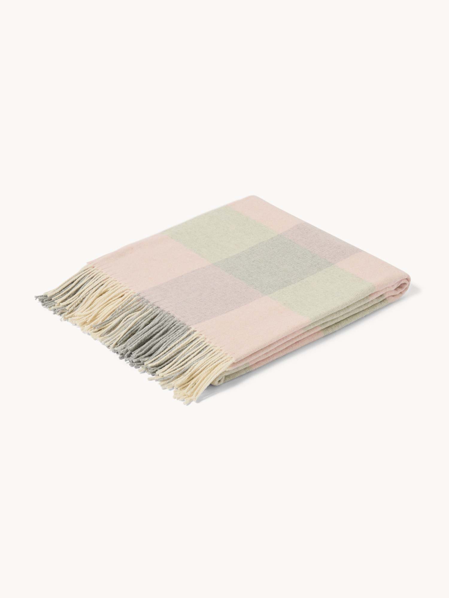 Plaid a quadri made in Italy, Rosa, large image number 0