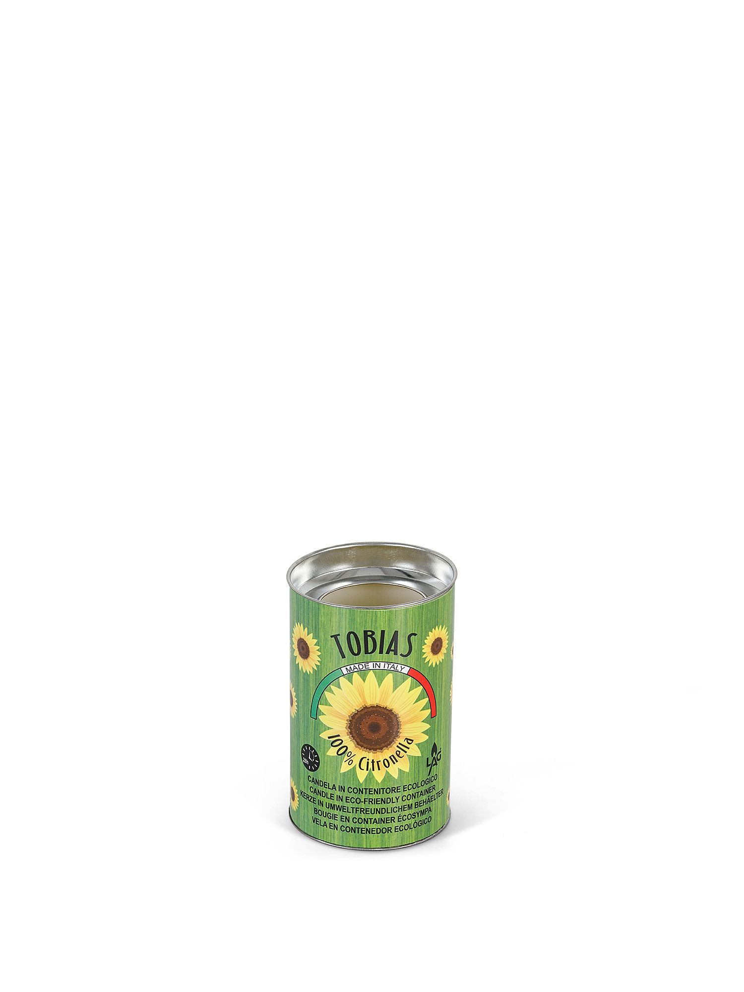 Lemongrass candle in paper container, Yellow, large image number 0