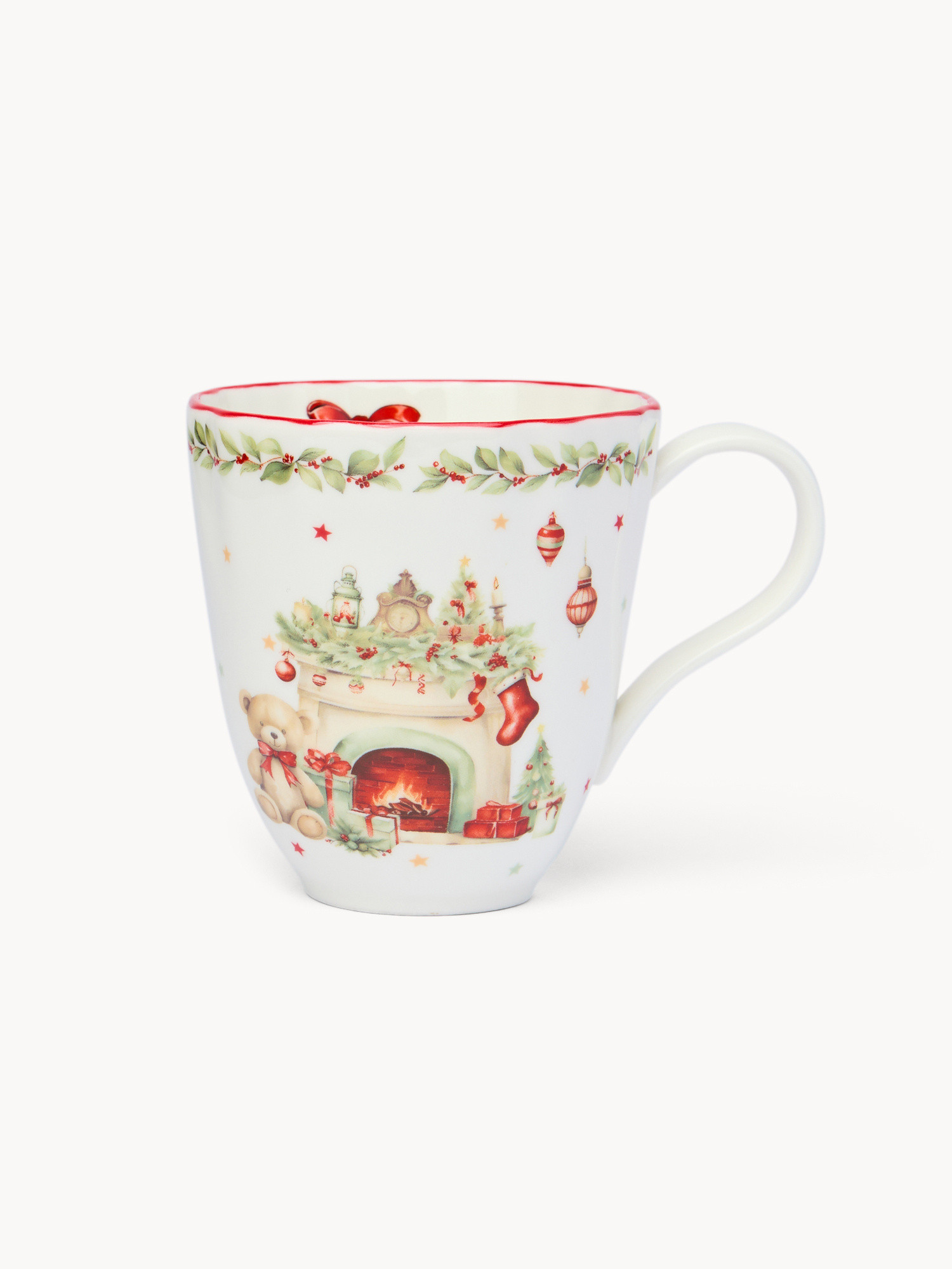 Vintage Christmas porcelain mug, White, large image number 0