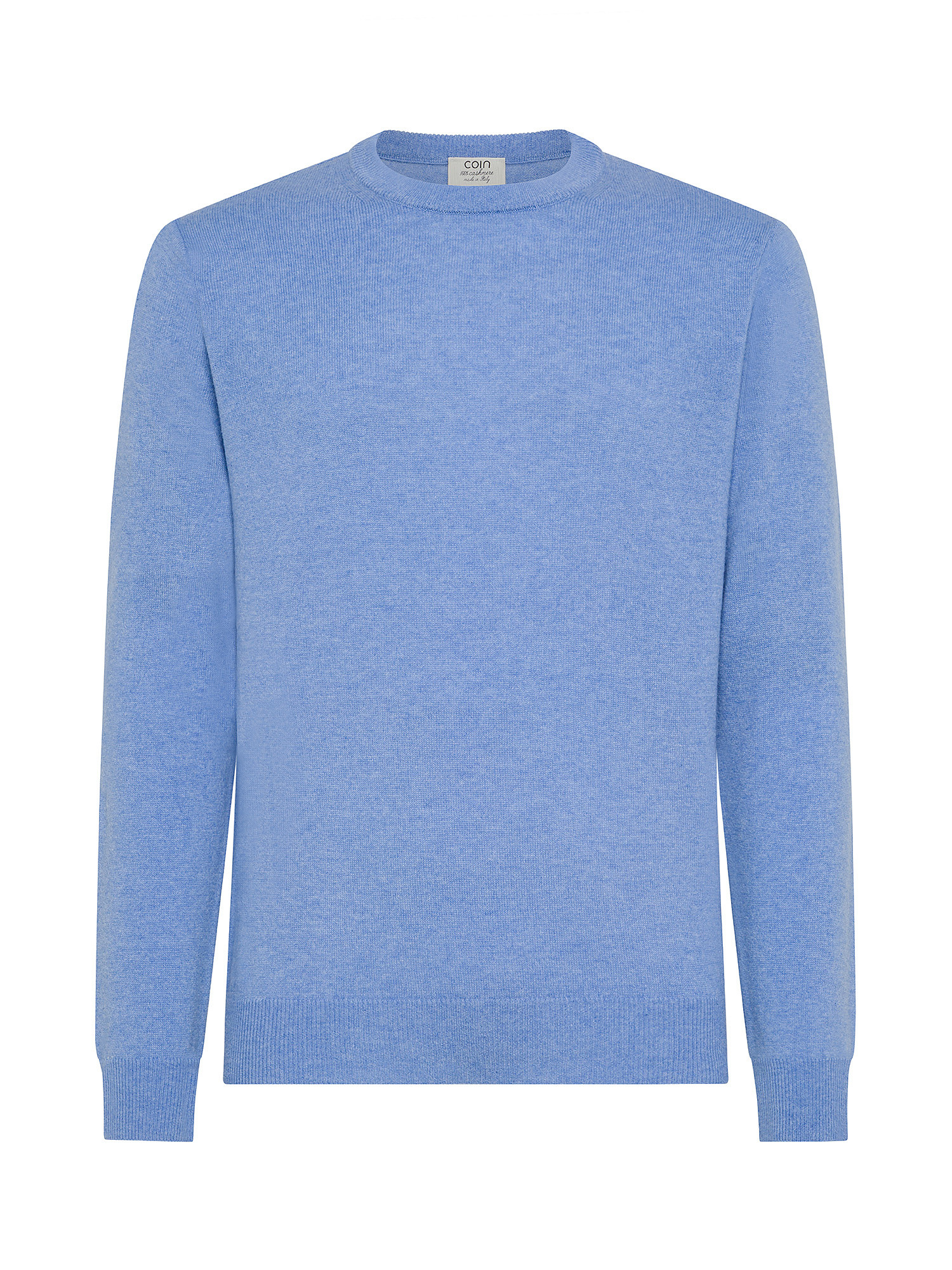 Coin Cashmere - Crewneck sweater in pure cashmere, Blue Celeste, large image number 0