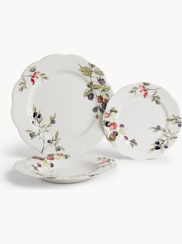 Set of 18 Olives ceramic plates