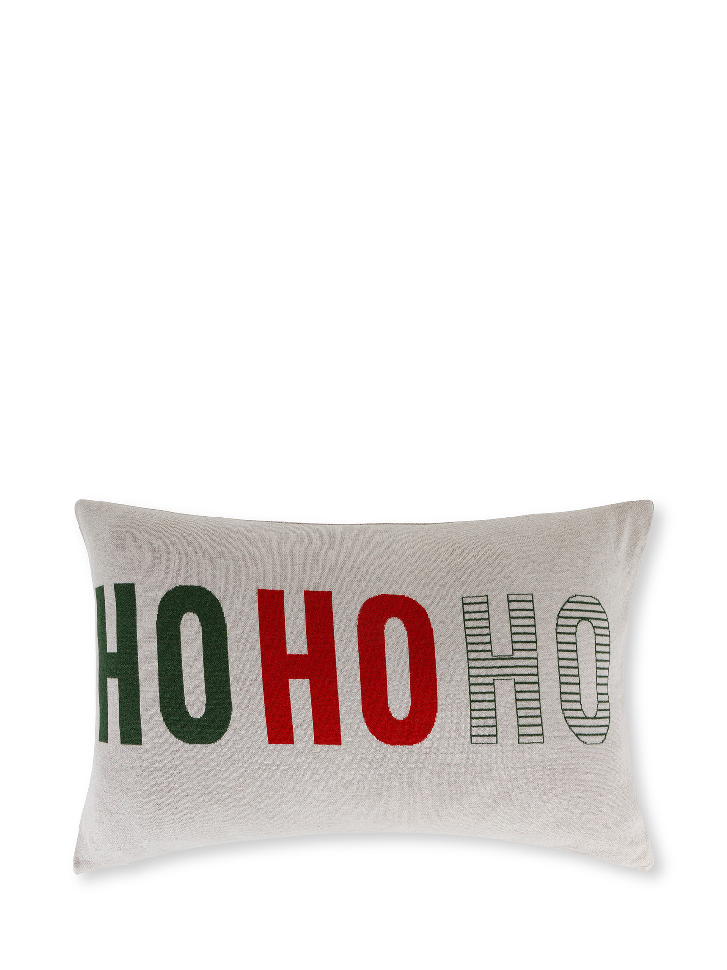 Jacquard knitted cushion with writing 40x60 cm, White, large image number 0