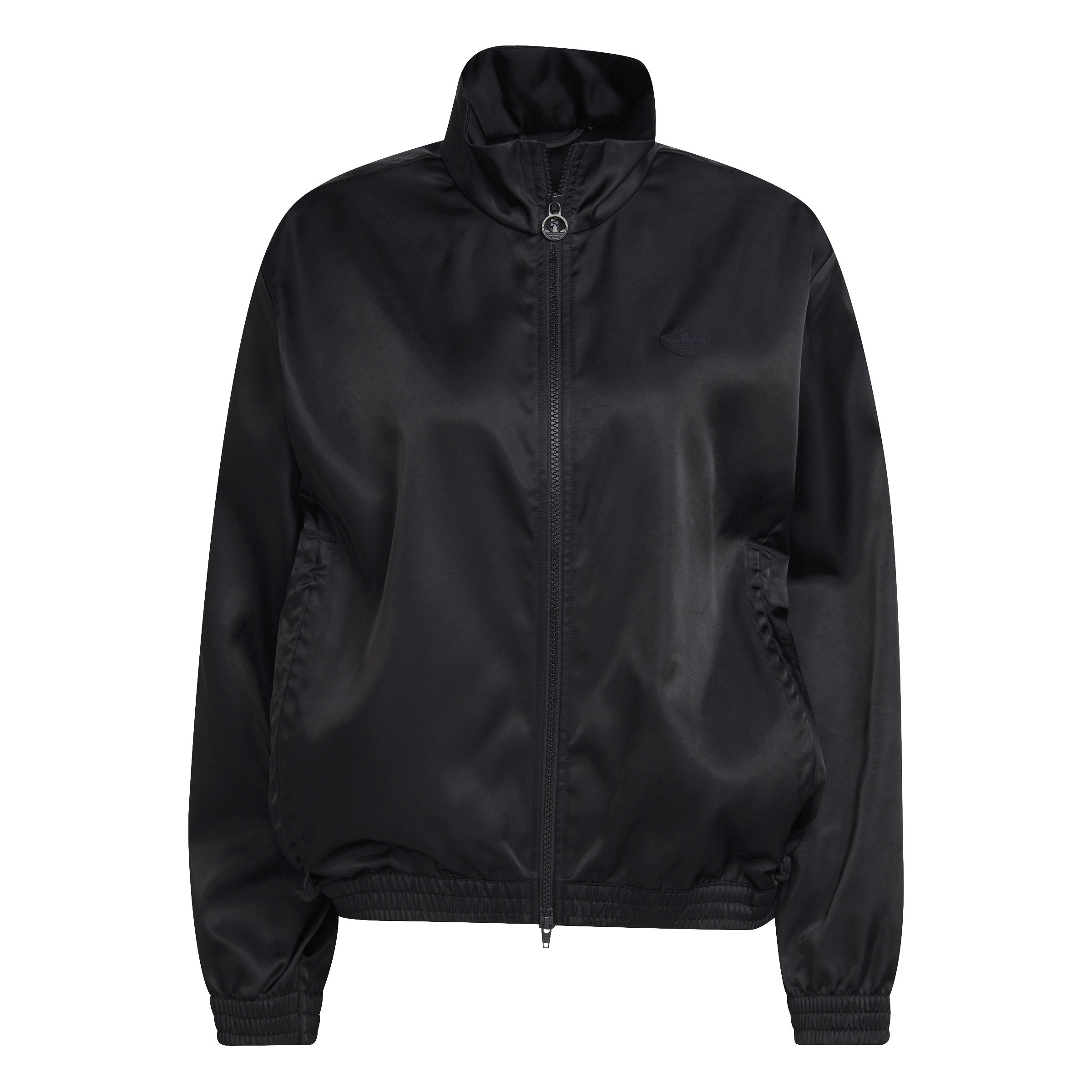 Satin sweatshirt with zip, Black, large image number 0