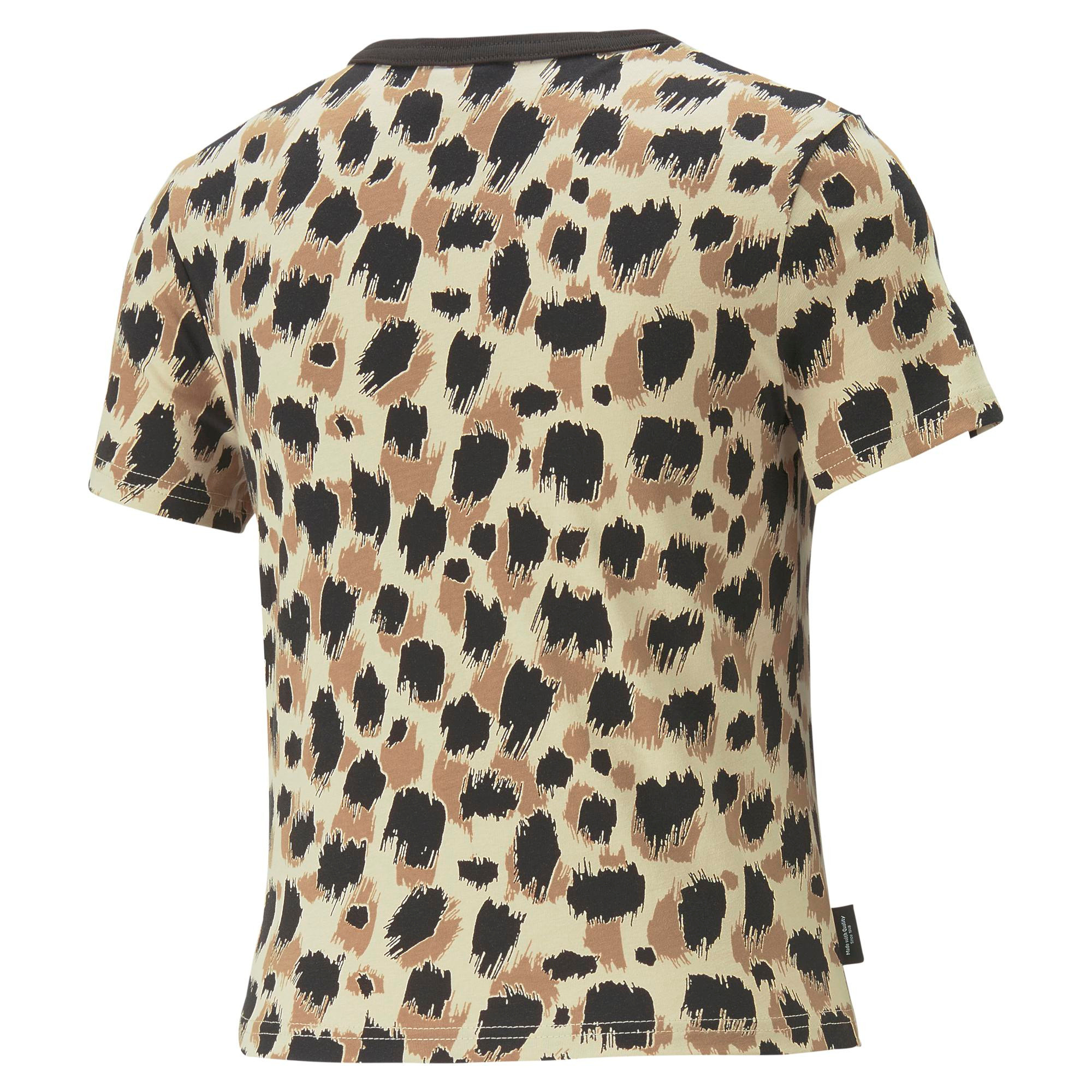 Puma - T-shirt aderente in cotone con logo, Animalier, large image number 1