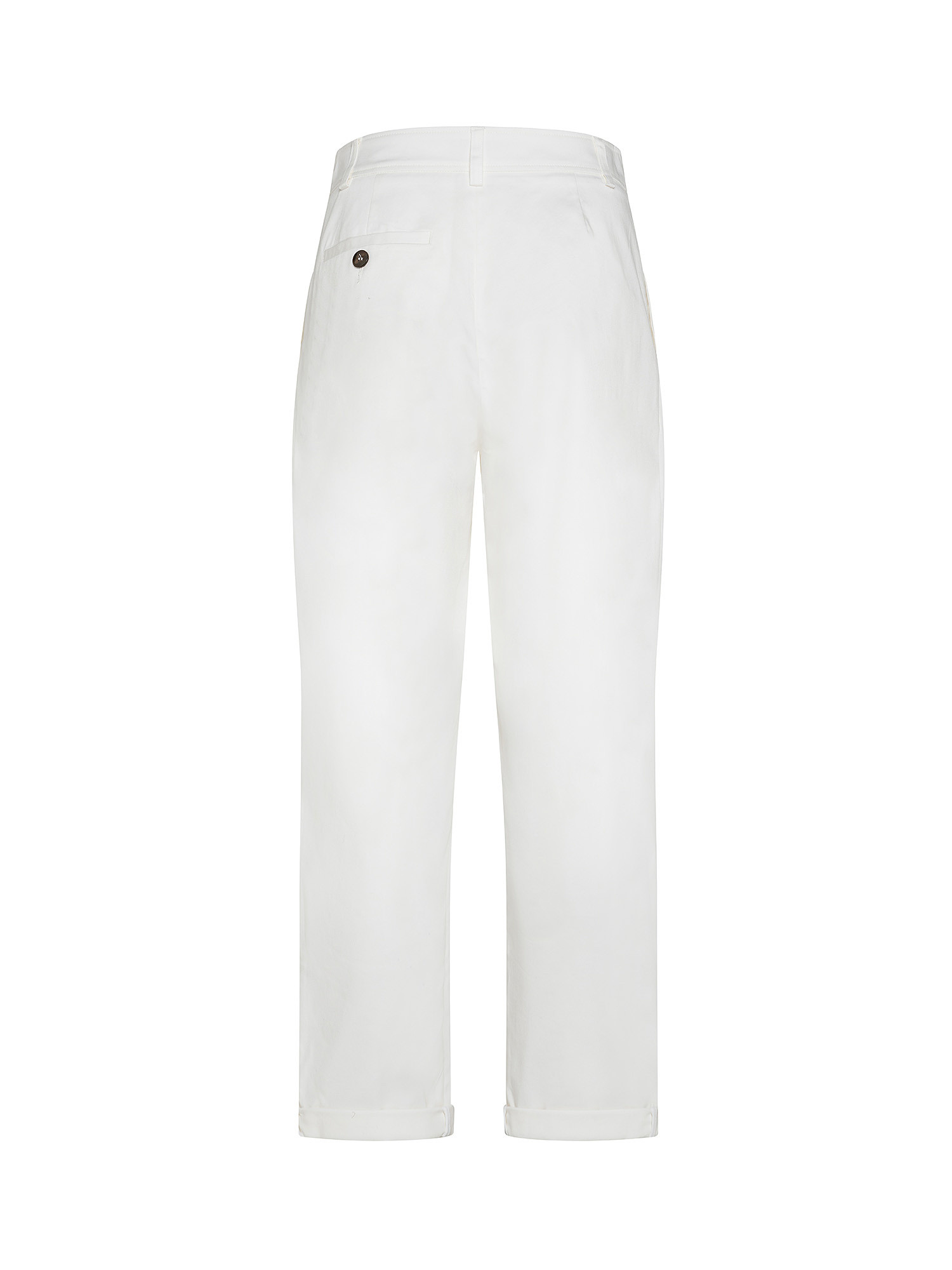 Pantaloni Anderson in gabardine di cotone elasticizzato, Bianco, large image number 1