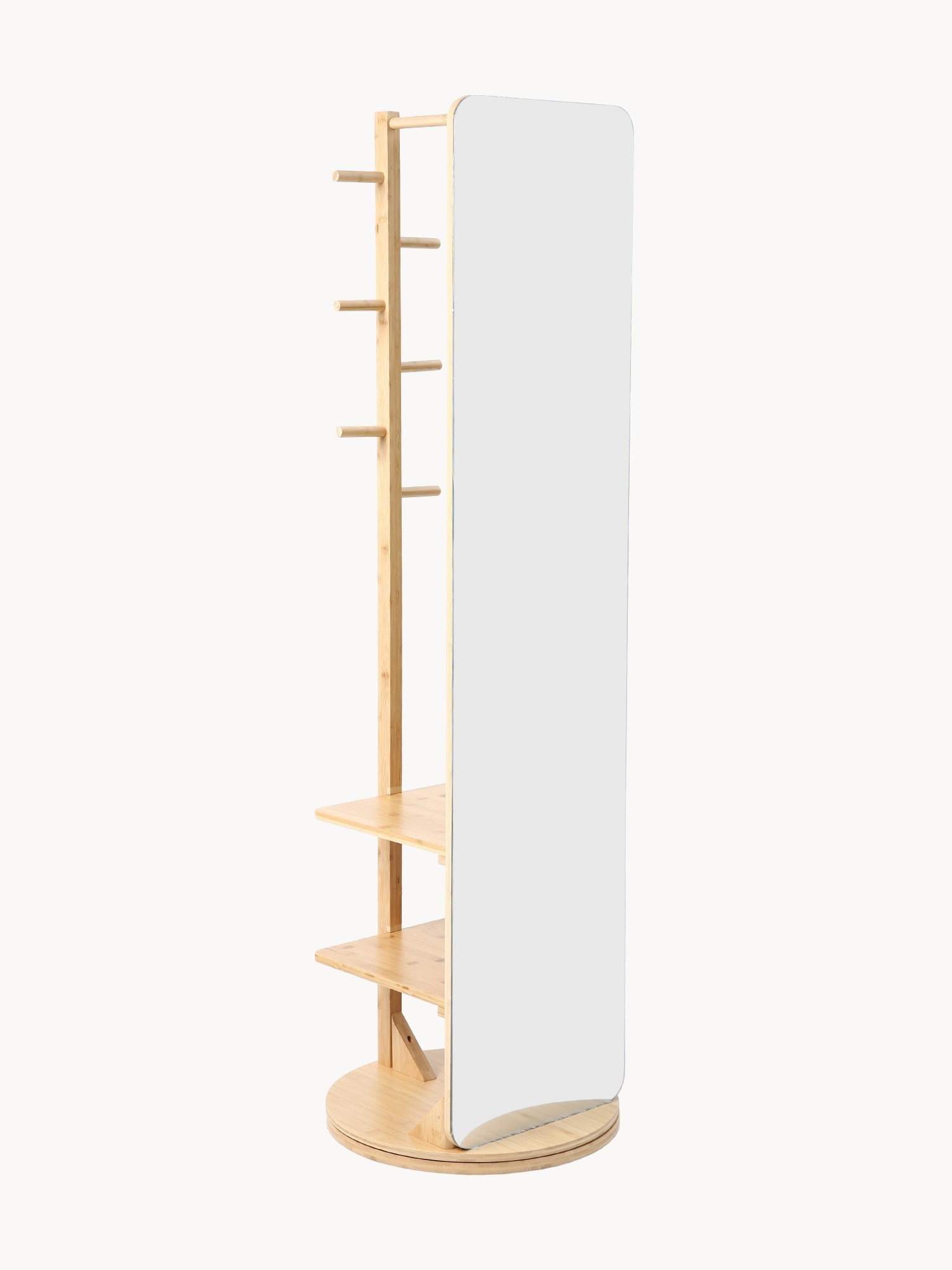 Natural Bamboo Framed Mirror, Natural, large image number 0