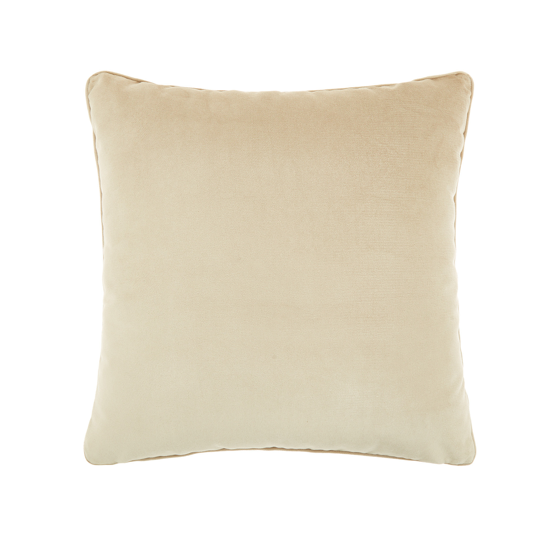 Solid color velvet cushion, Light Beige, large image number 0
