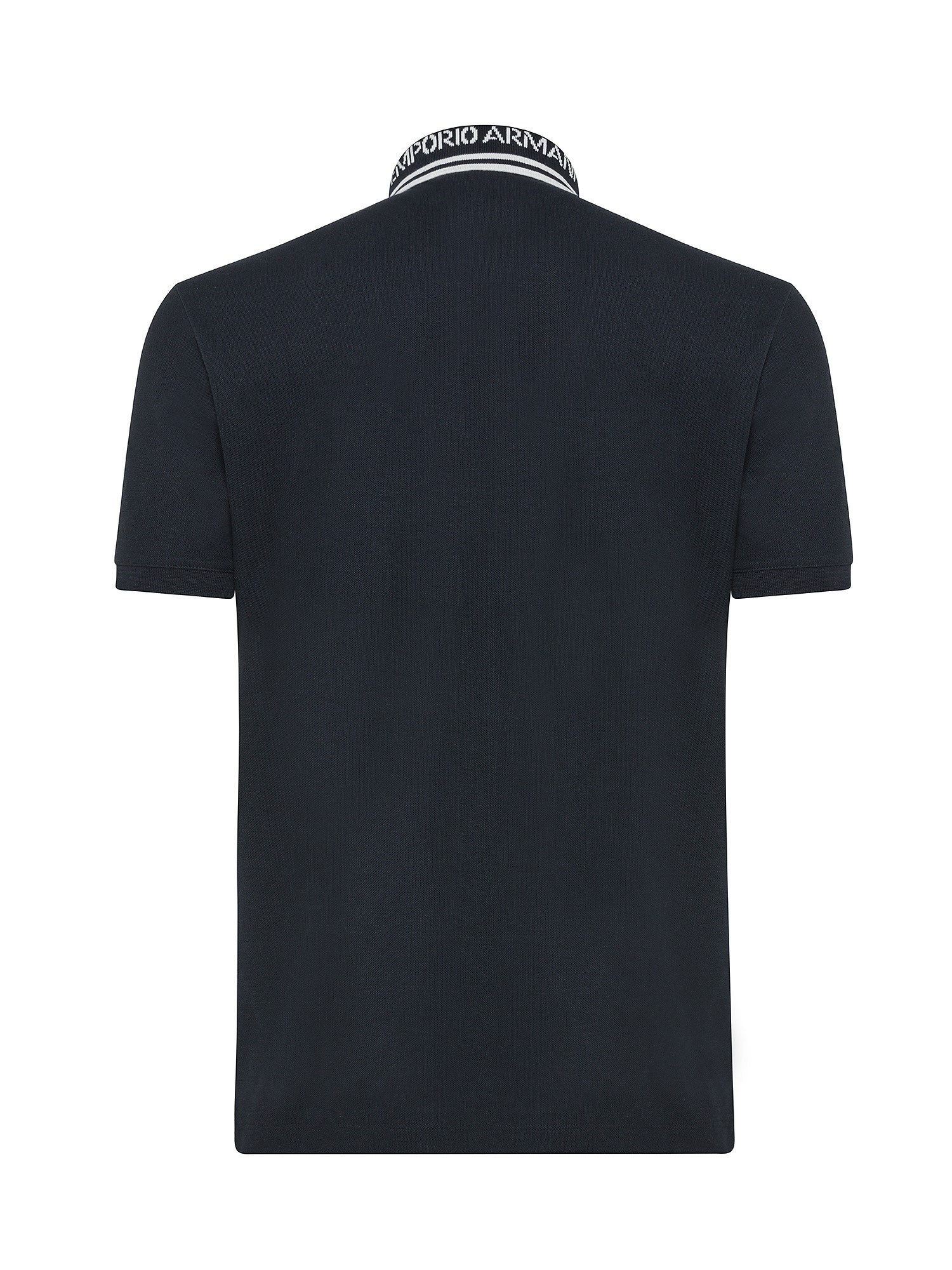 Emporio Armani - Cotton polo shirt with embroidered logo, Dark Blue, large image number 1