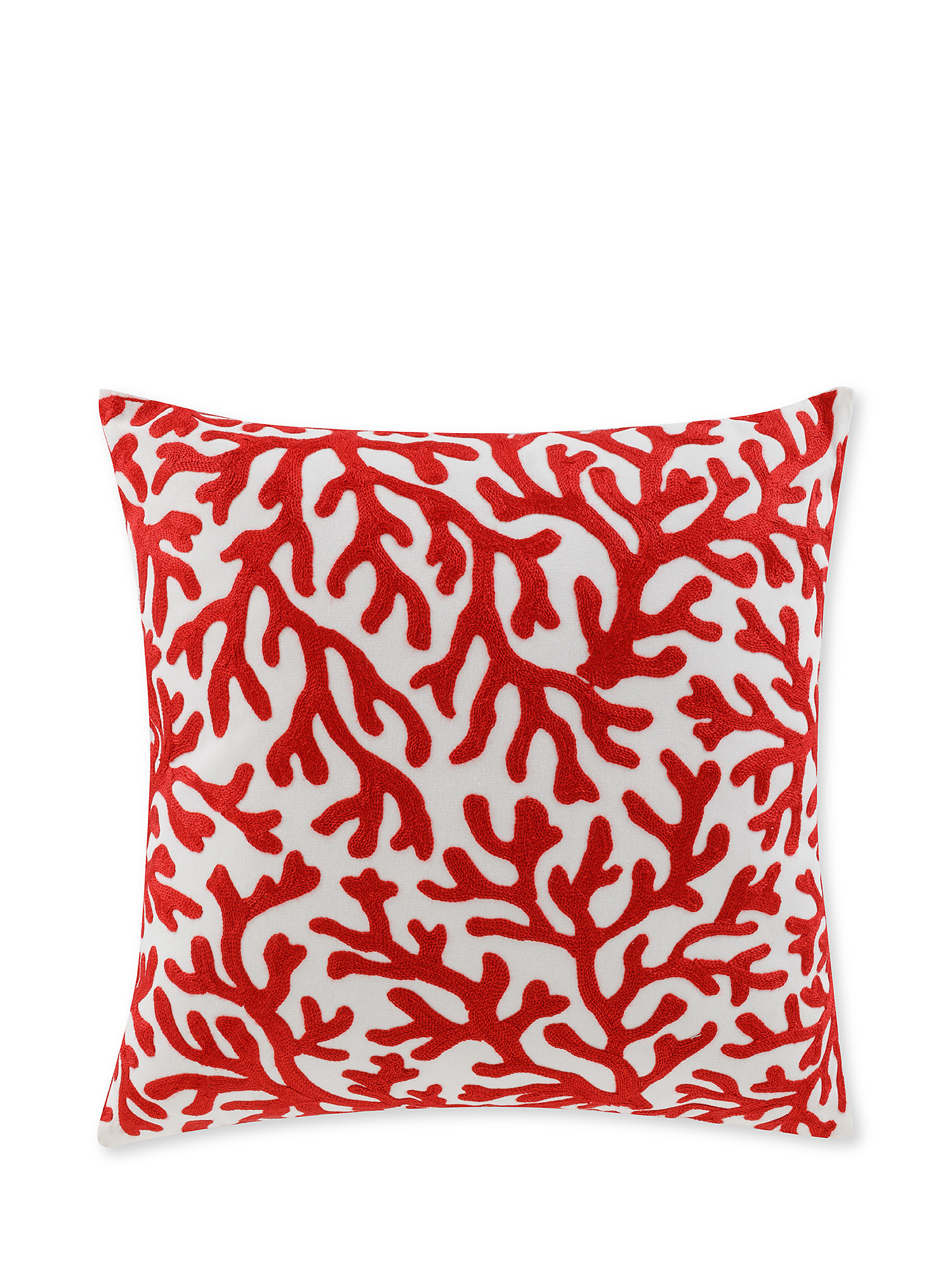 Coral embroidery cushion 45x45cm, Red, large image number 0
