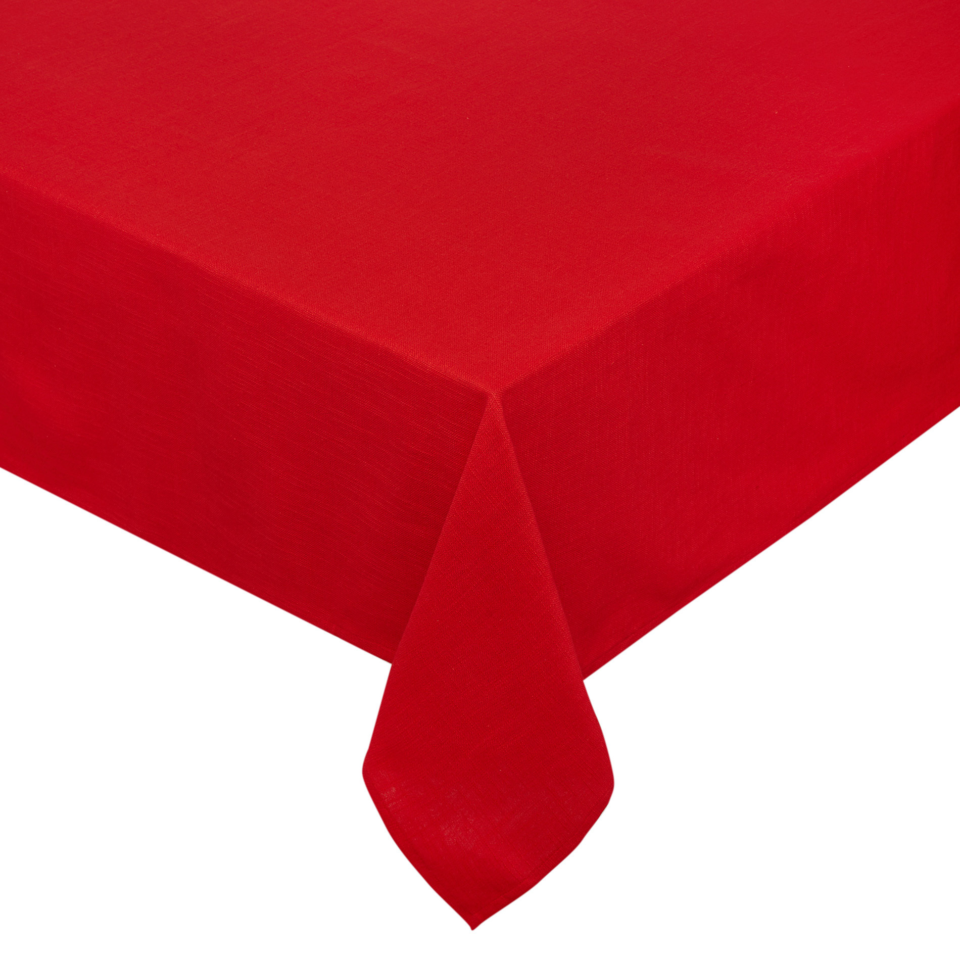 Solid colour tablecloth in 100% iridescent cotton, Red, large image number 0