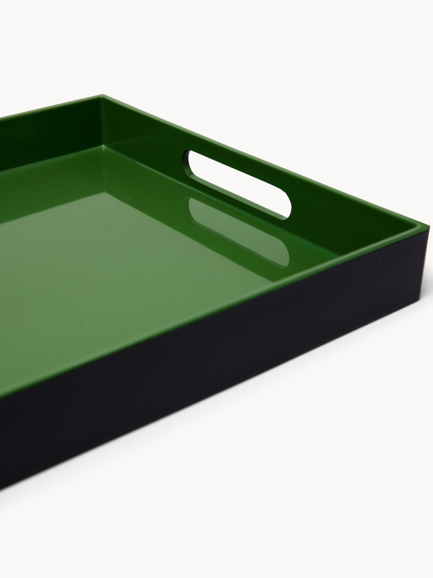 Vassoio in plastica bicolore, Verde/Nero, large image number 0