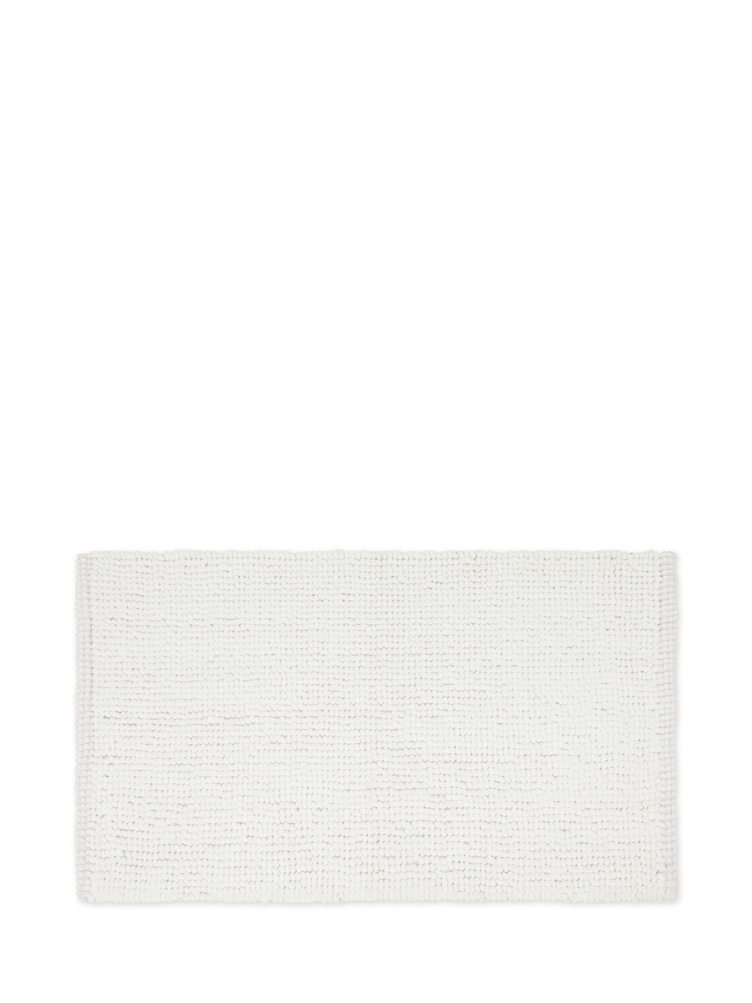 Shaggy effect chenille bathroom rug, White, large image number 0