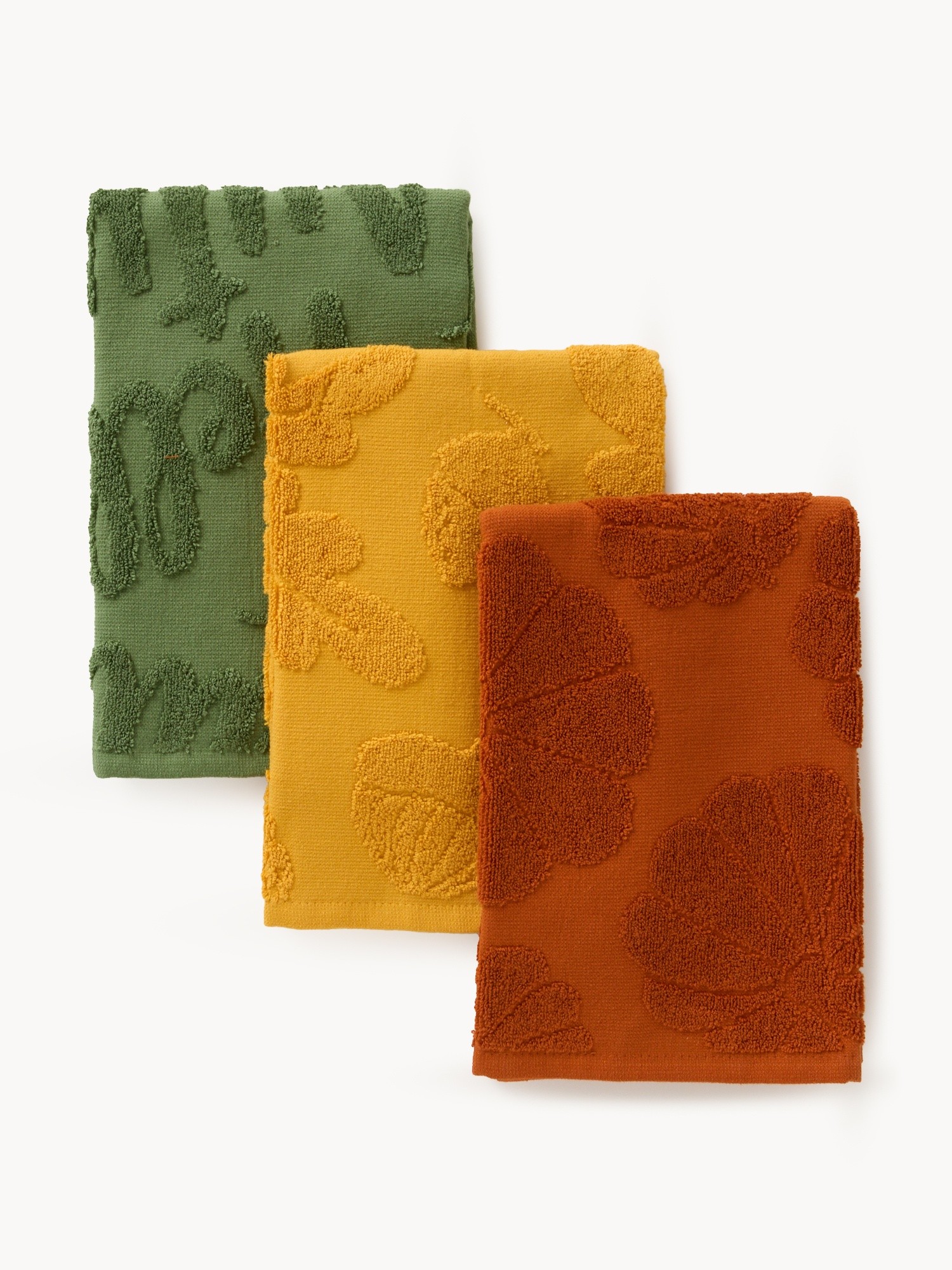 Set of 3 jacquard-weave cotton terry tea towels, Multicolor, large image number 0