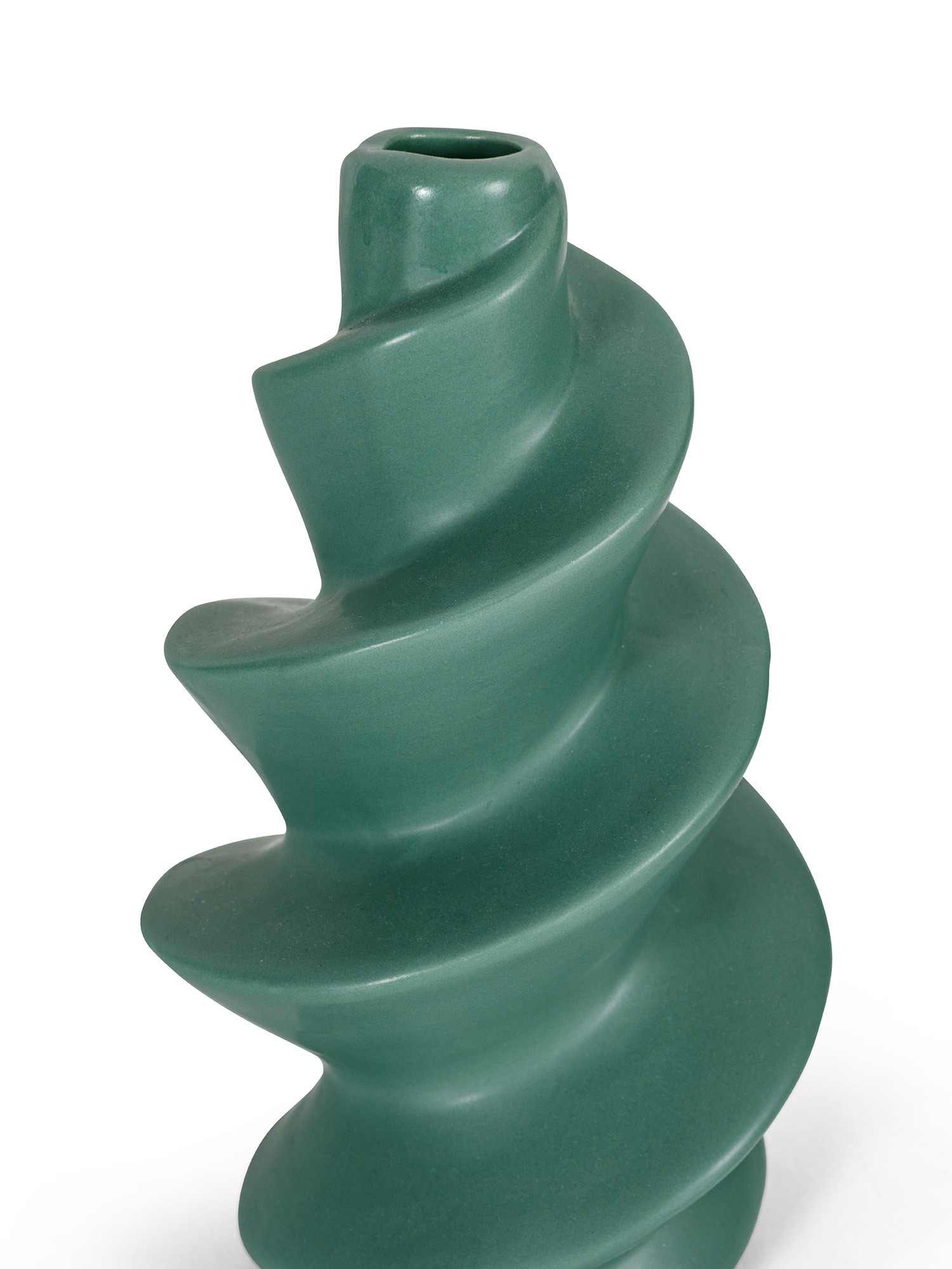 Screwed ceramic vase, Green, large image number 1