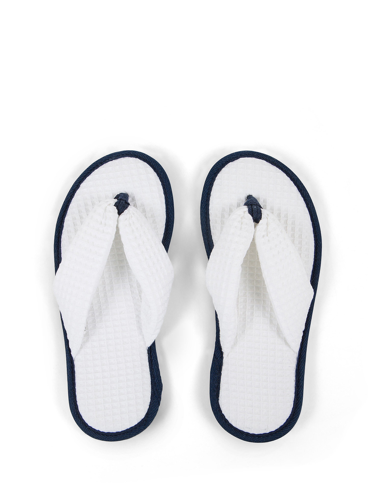 Cotton pique slippers, White, large image number 0