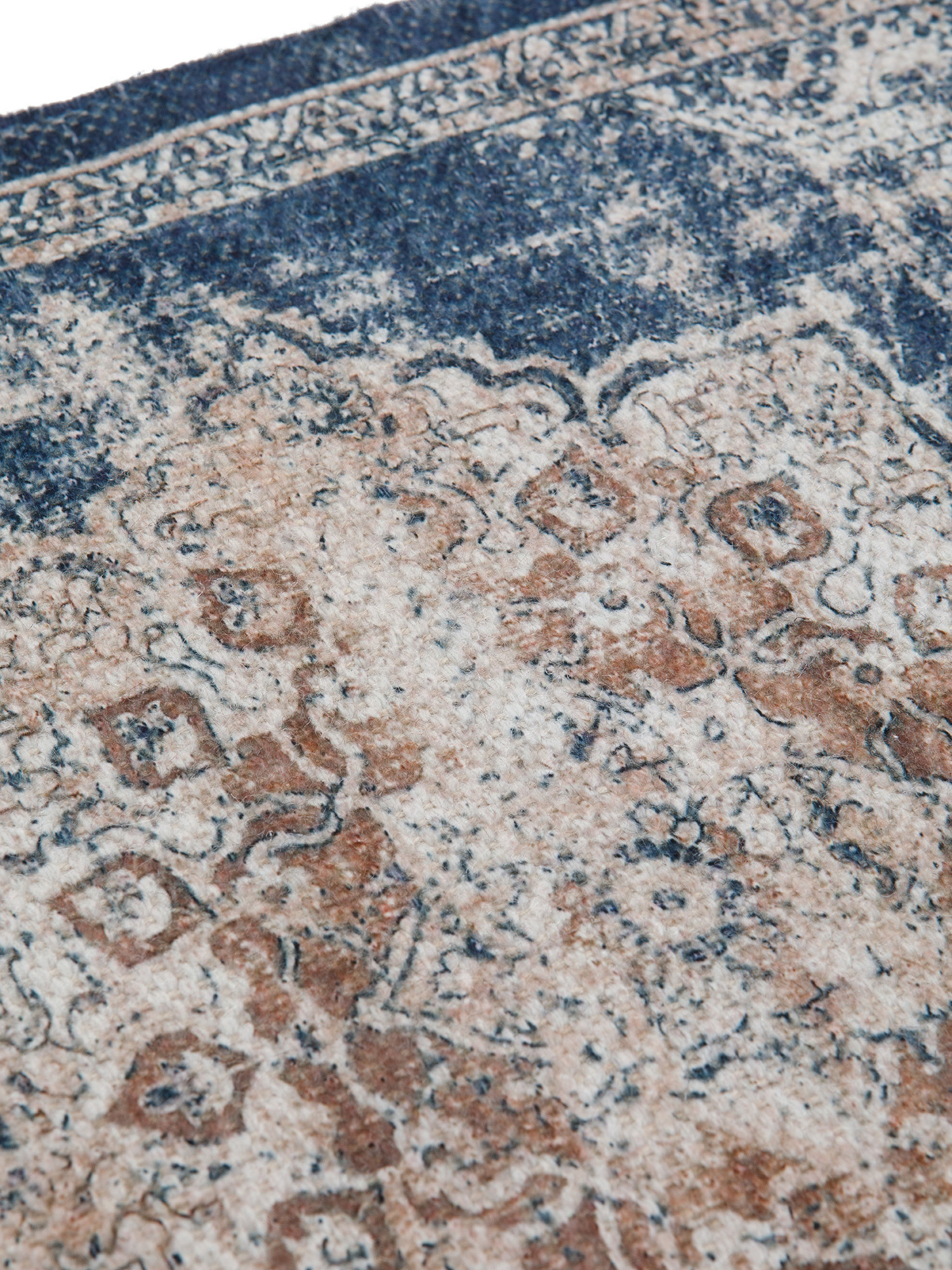 Printed carpet with geometric design, Blue, large image number 1