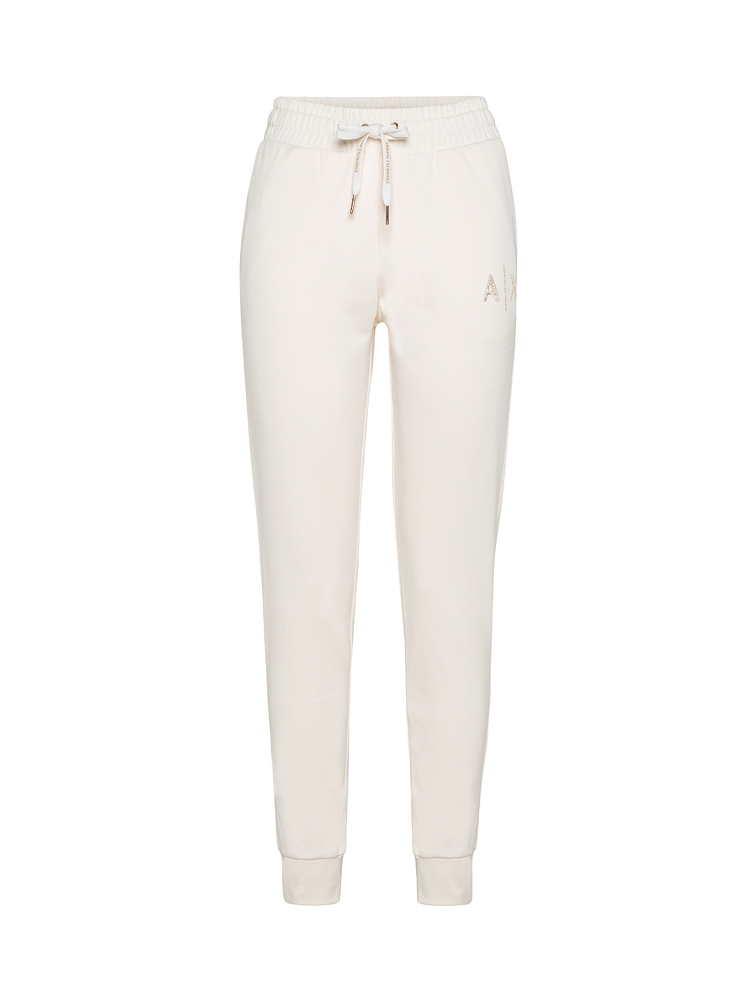 Jogger trousers with logo, Cream, large image number 0