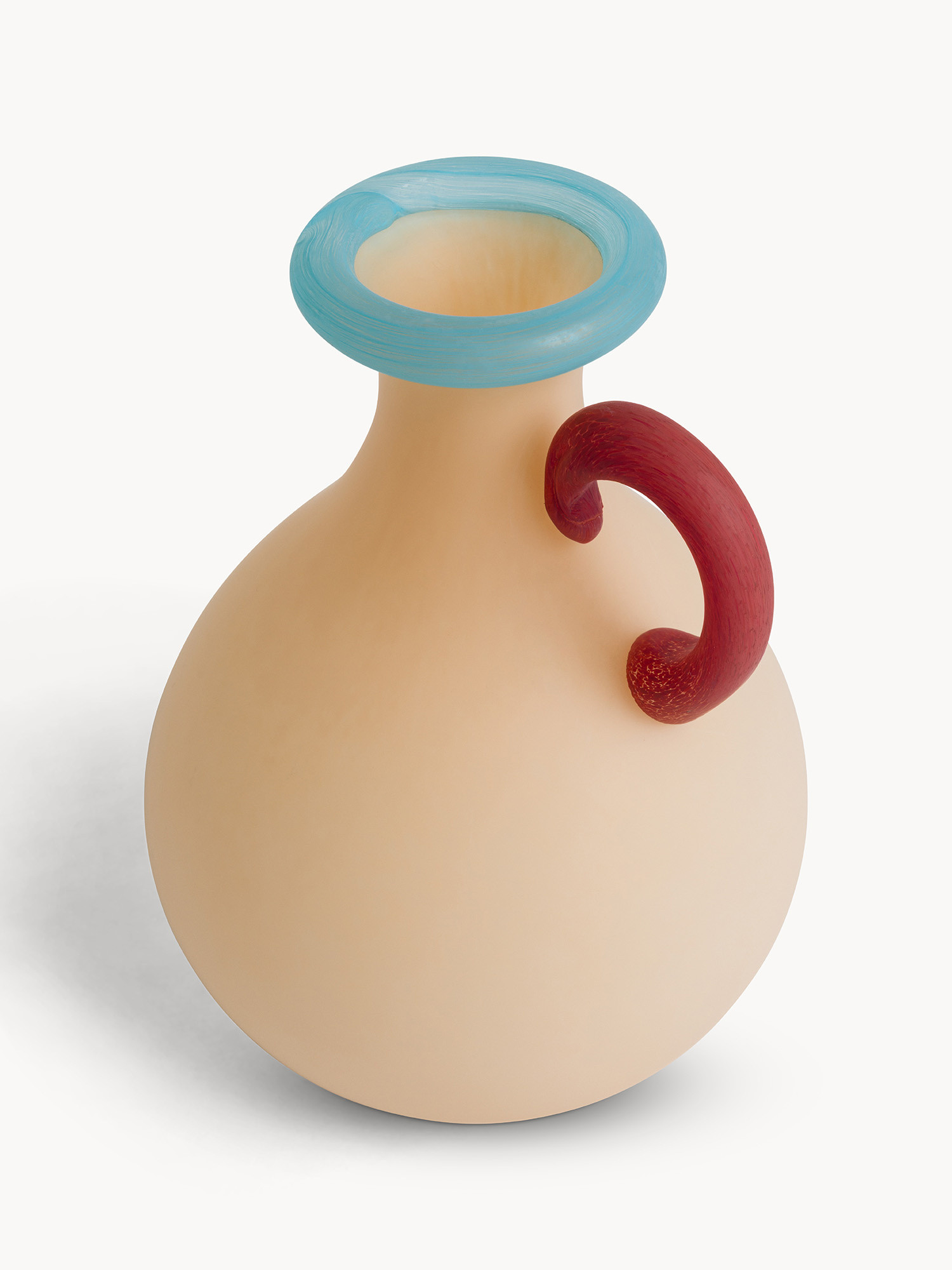 Vaso in vetro colorato in pasta, Beige, large image number 1