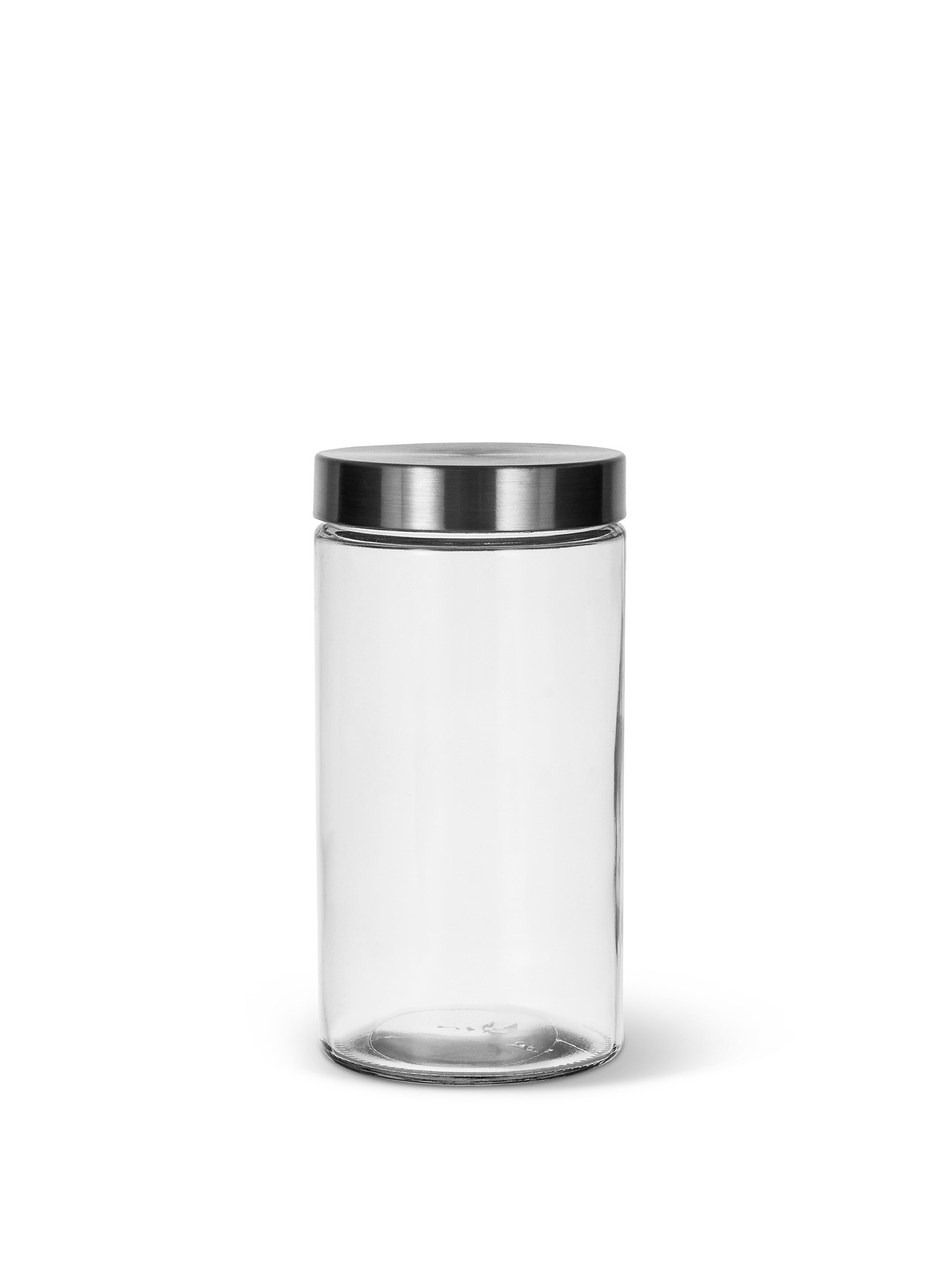 Glass jar with steel cap, Transparent, large image number 0