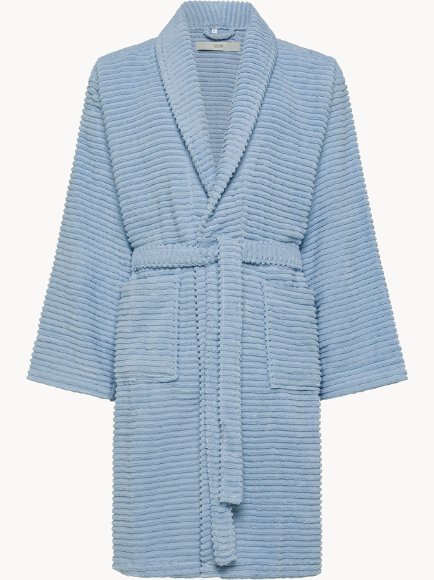 Zero Twist Striped Terry Bathrobe
