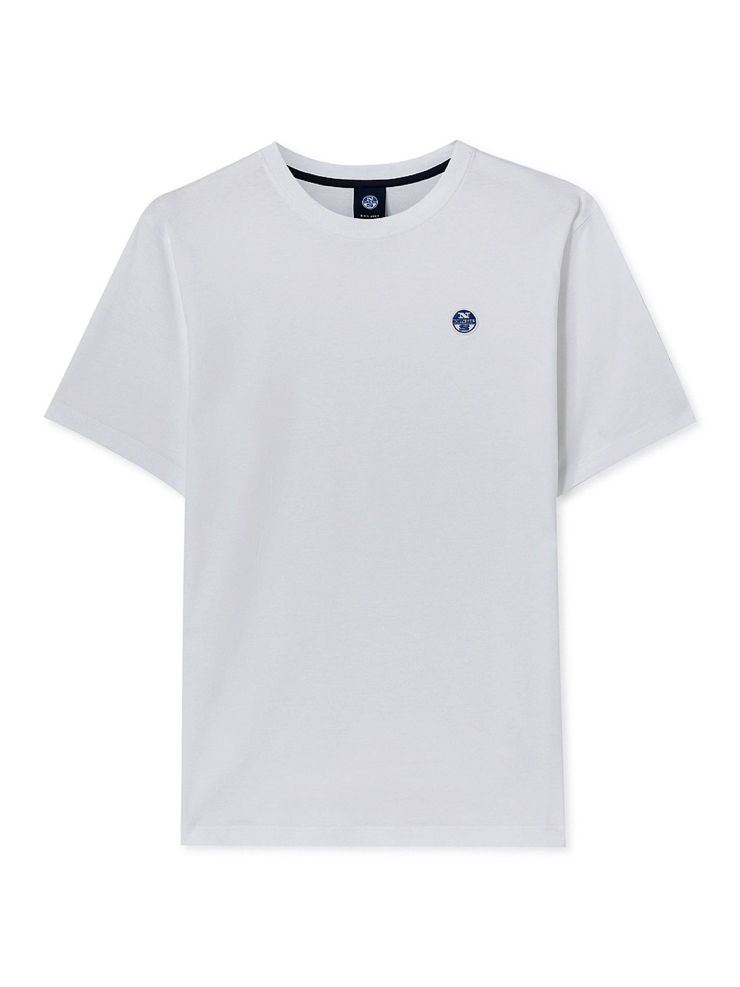T-shirt manica corta con logo, Bianco, large