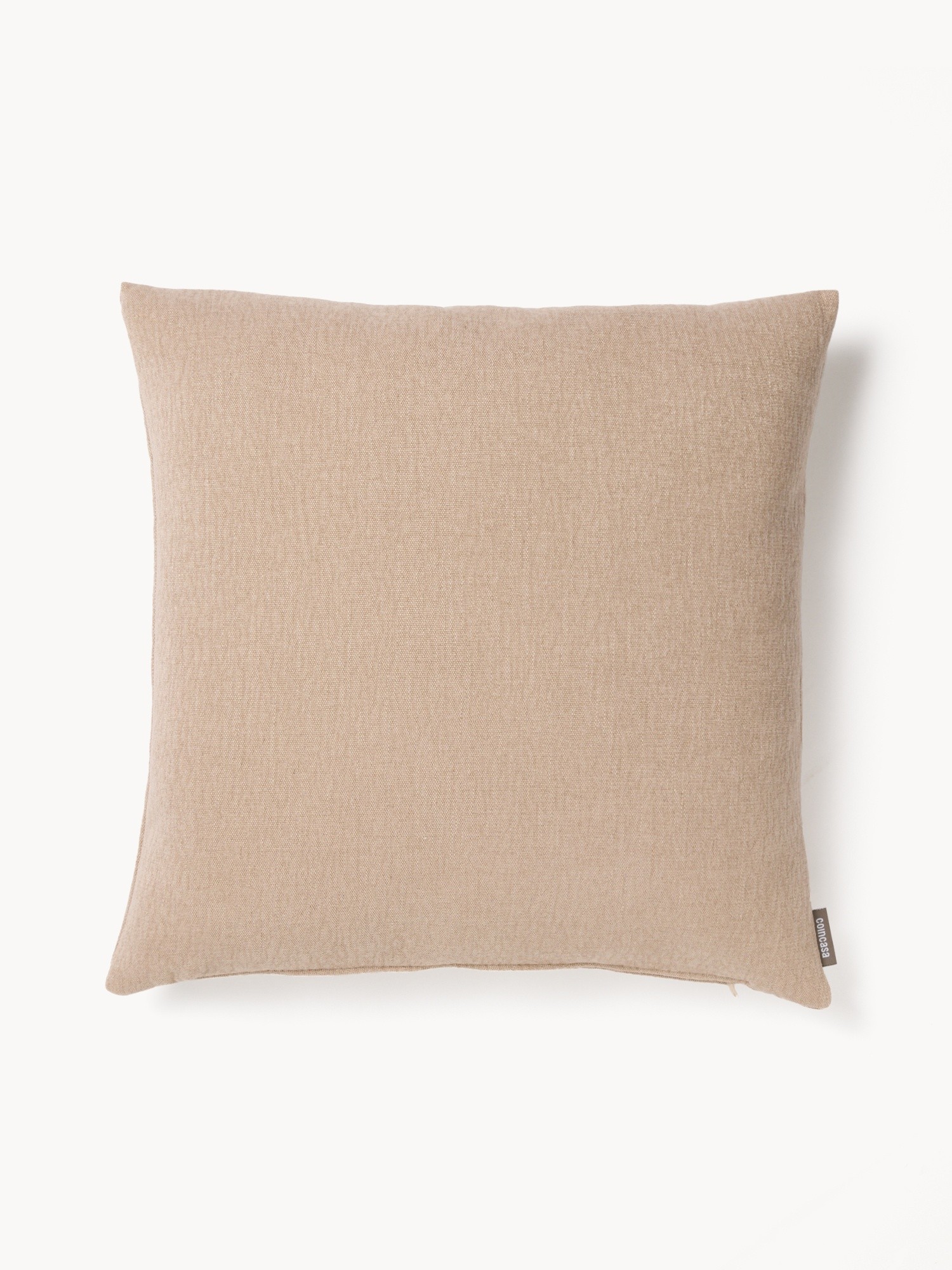 Cuscino con lino made in Italy 45x45cm, Bianco panna, large image number 0