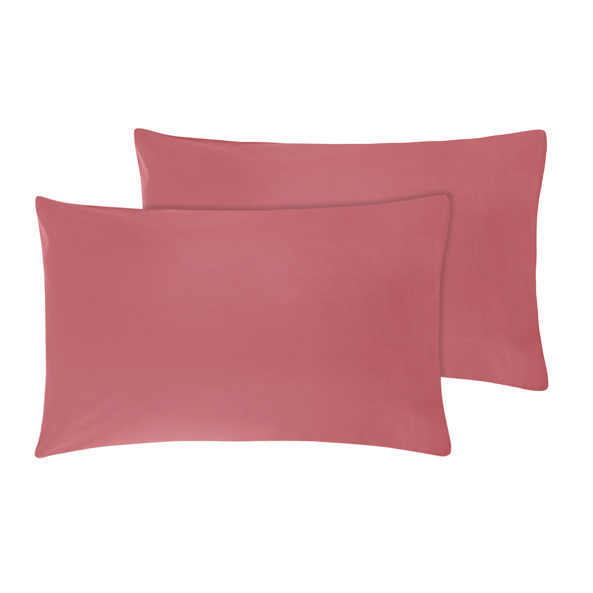 Set 2 pillowcases in pure cotton Zefiro satin, Dark Pink, large image number 0