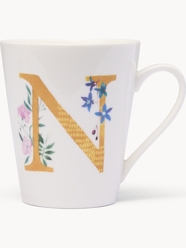 Mug in new bone china lettera N