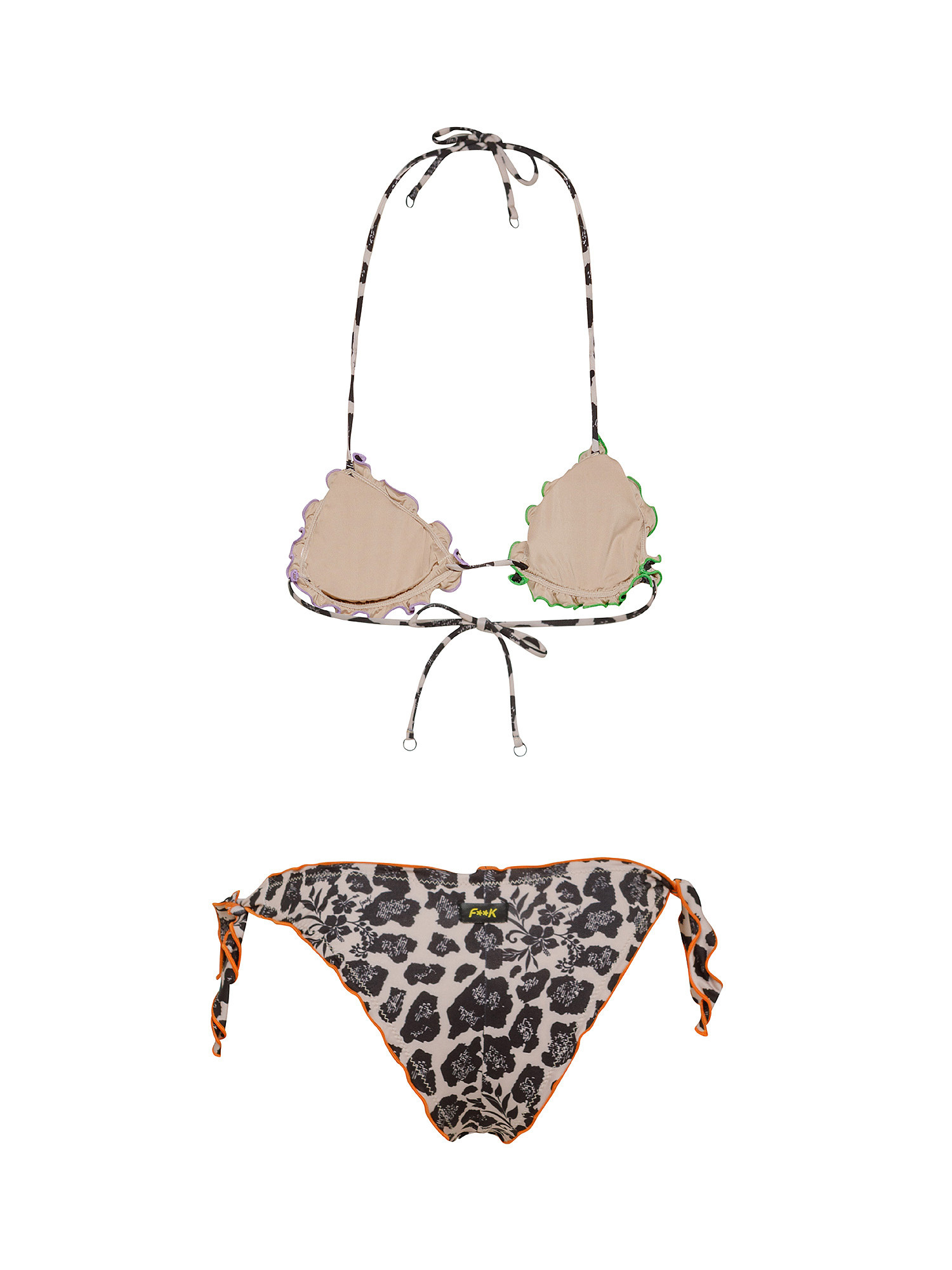 Triangle bikini and adjustable Brazilian briefs, Multicolor, large image number 1