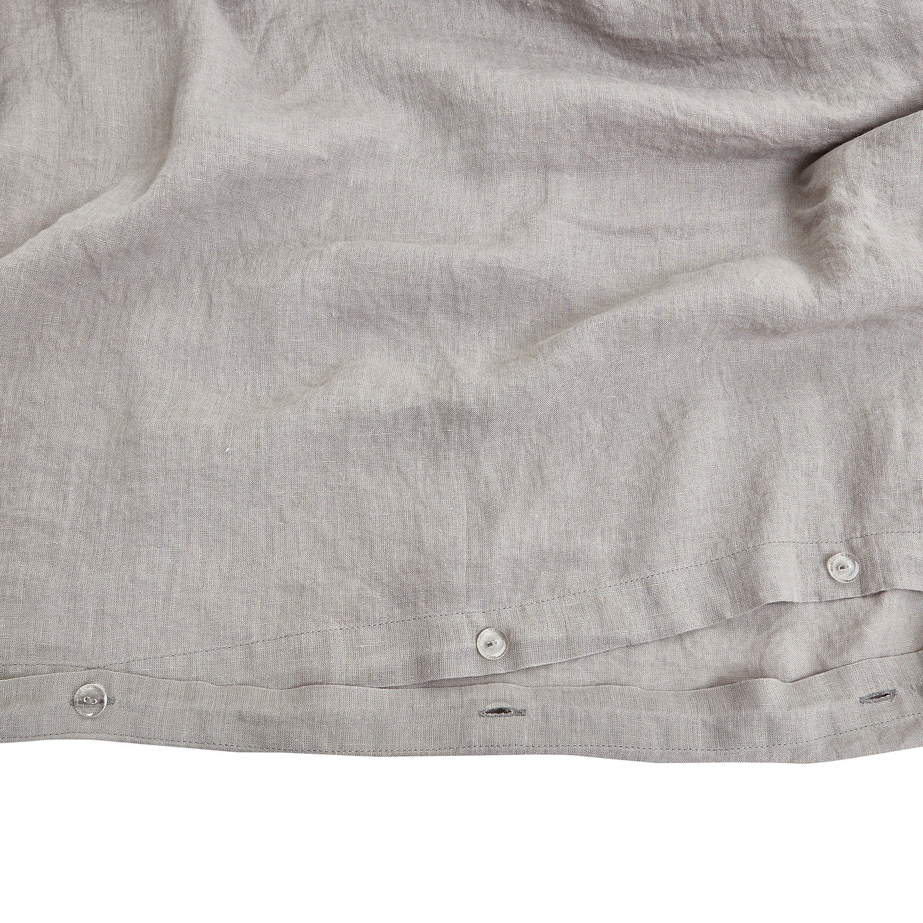 Plain 145 g linen duvet cover high quality, Grey, large image number 2