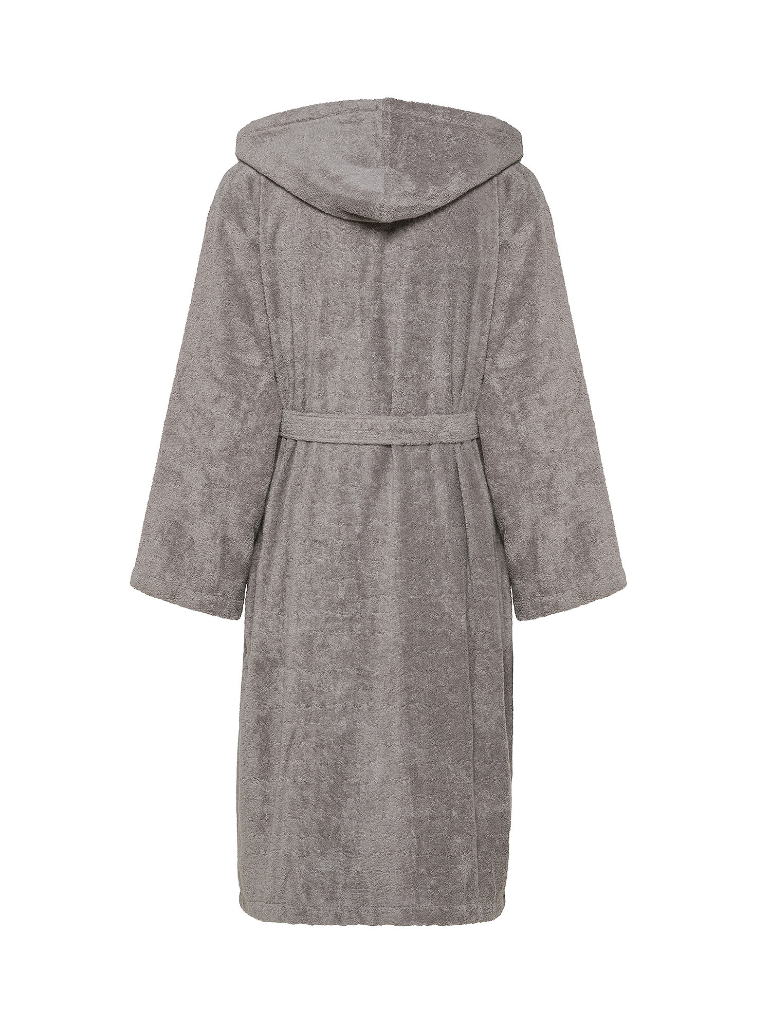 Zefiro solid color 100% cotton bathrobe, Grey, large image number 1