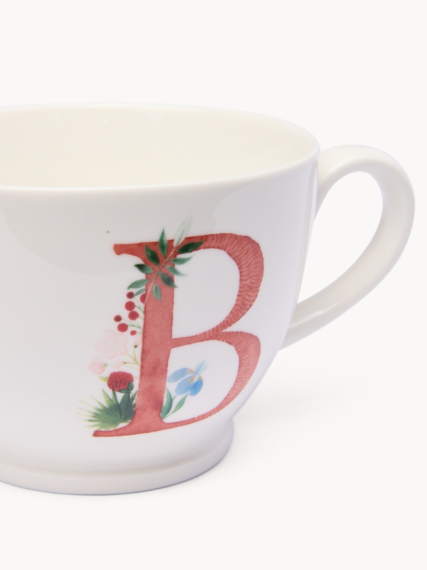 New bone china breakfast mug,letter B, White 1, large image number 0
