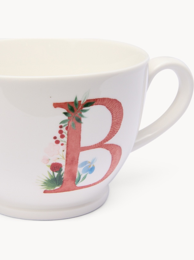 Tazza da colazione in new bone china lettera B