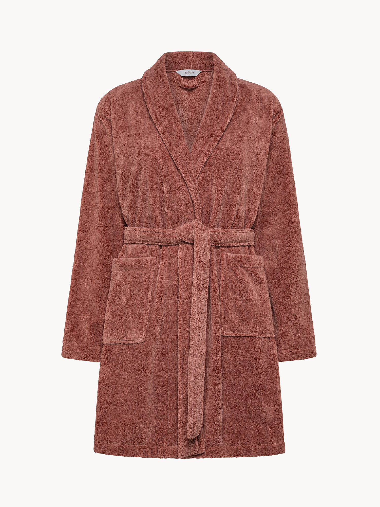 Fleece robe with kimono neckline, Antique Pink, large image number 0