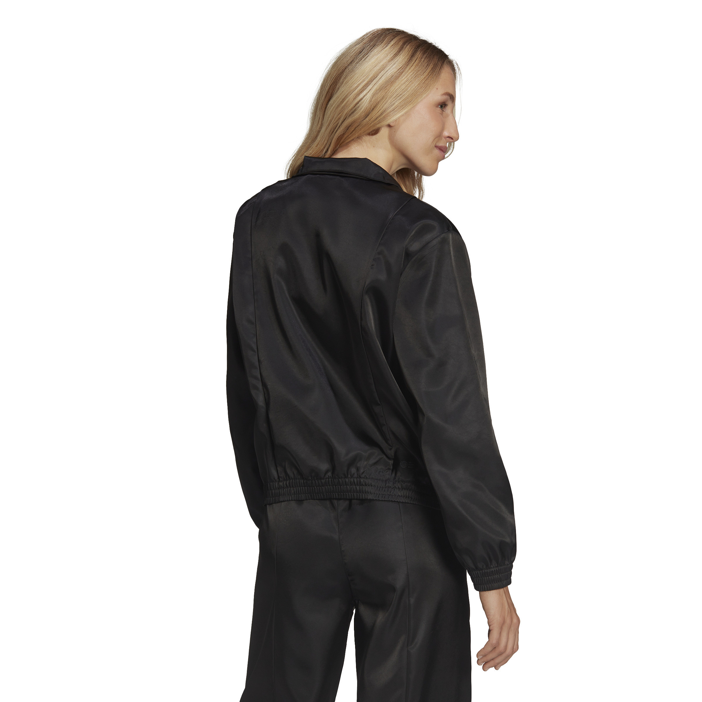 Satin sweatshirt with zip, Black, large image number 1