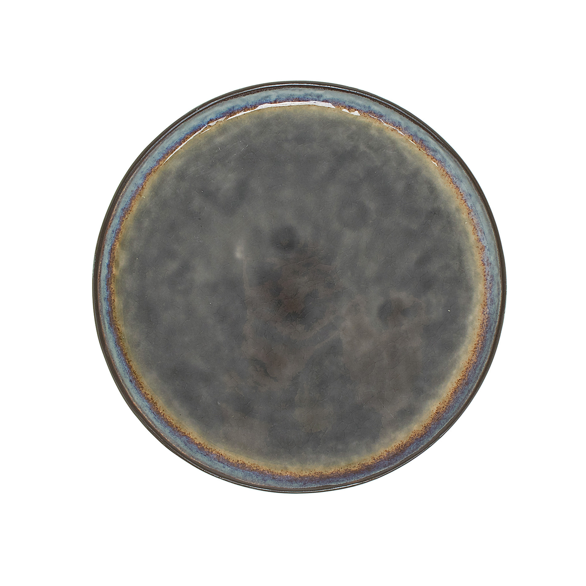 Stoneware plate with reactive glaze, Grey, large image number 0