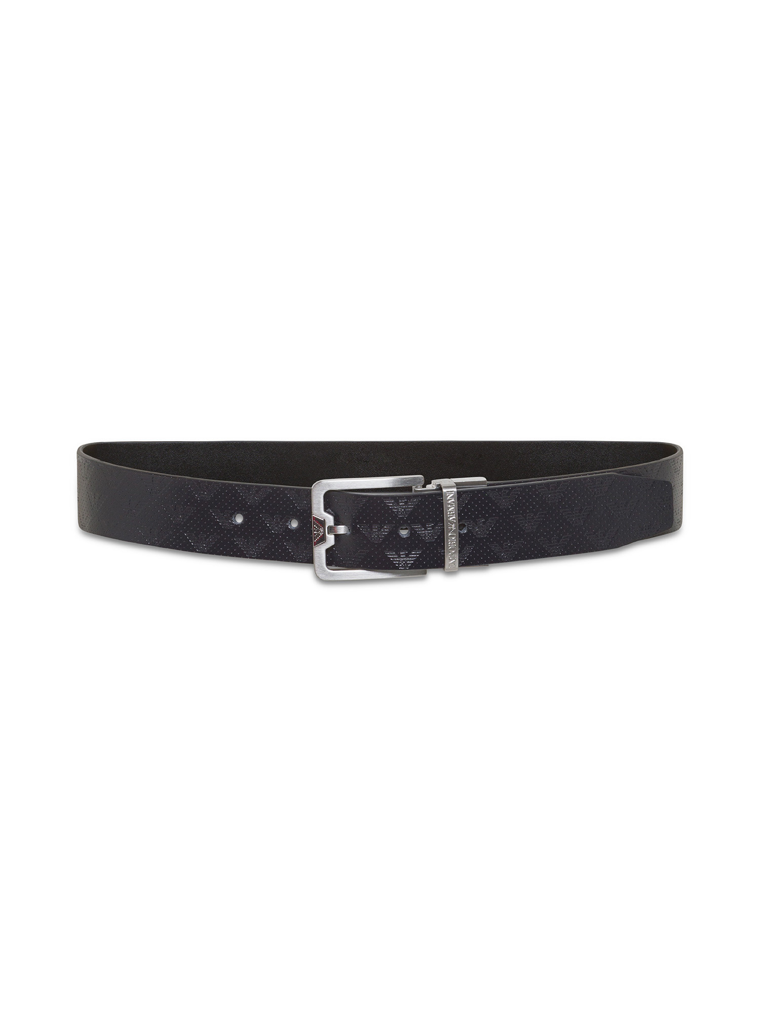 Emporio Armani - Leather belt with logo, Black, large image number 1