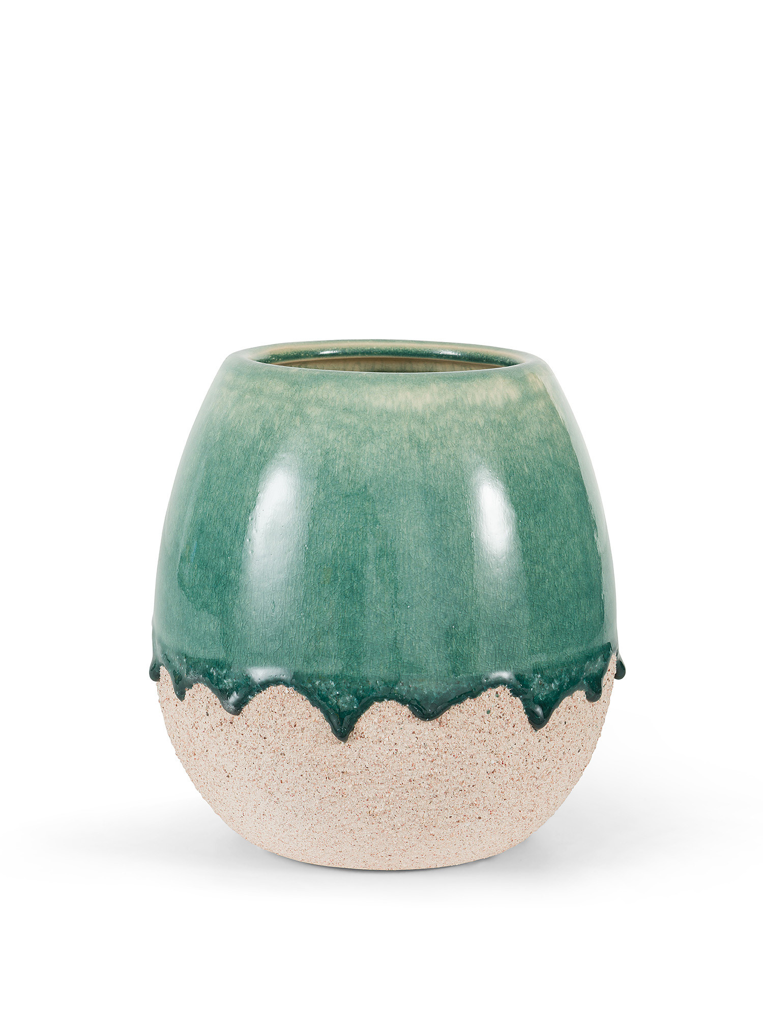 Egg-shaped porcelain vase, Green, large image number 0