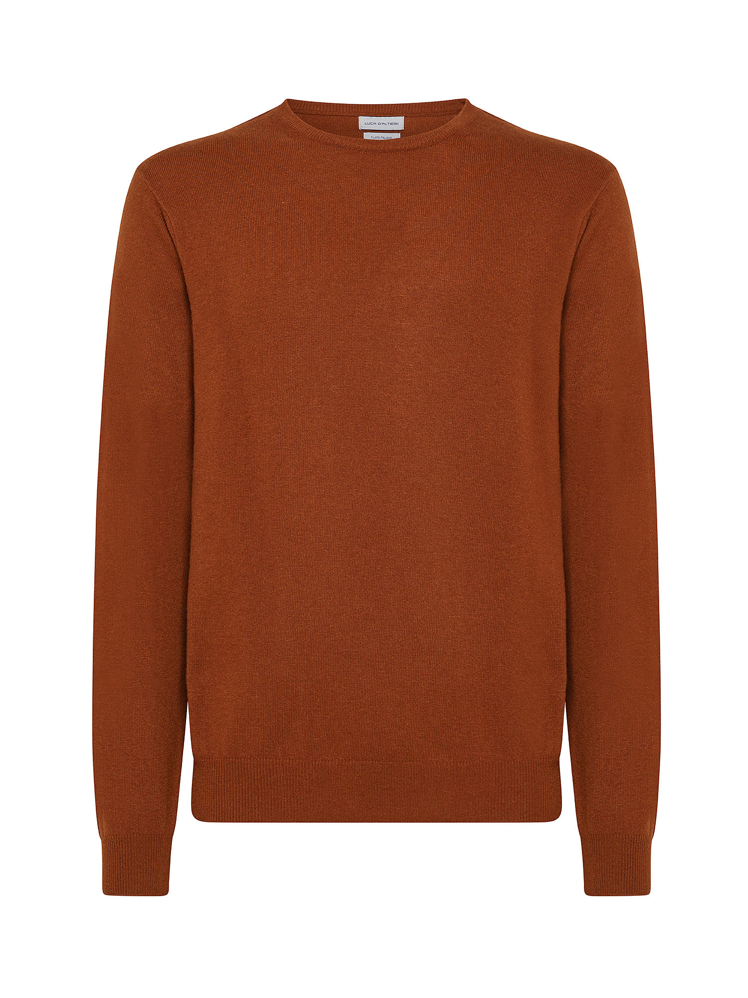 Cashmere Blend crewneck sweater with noble fibers, Copper Brown, large image number 0