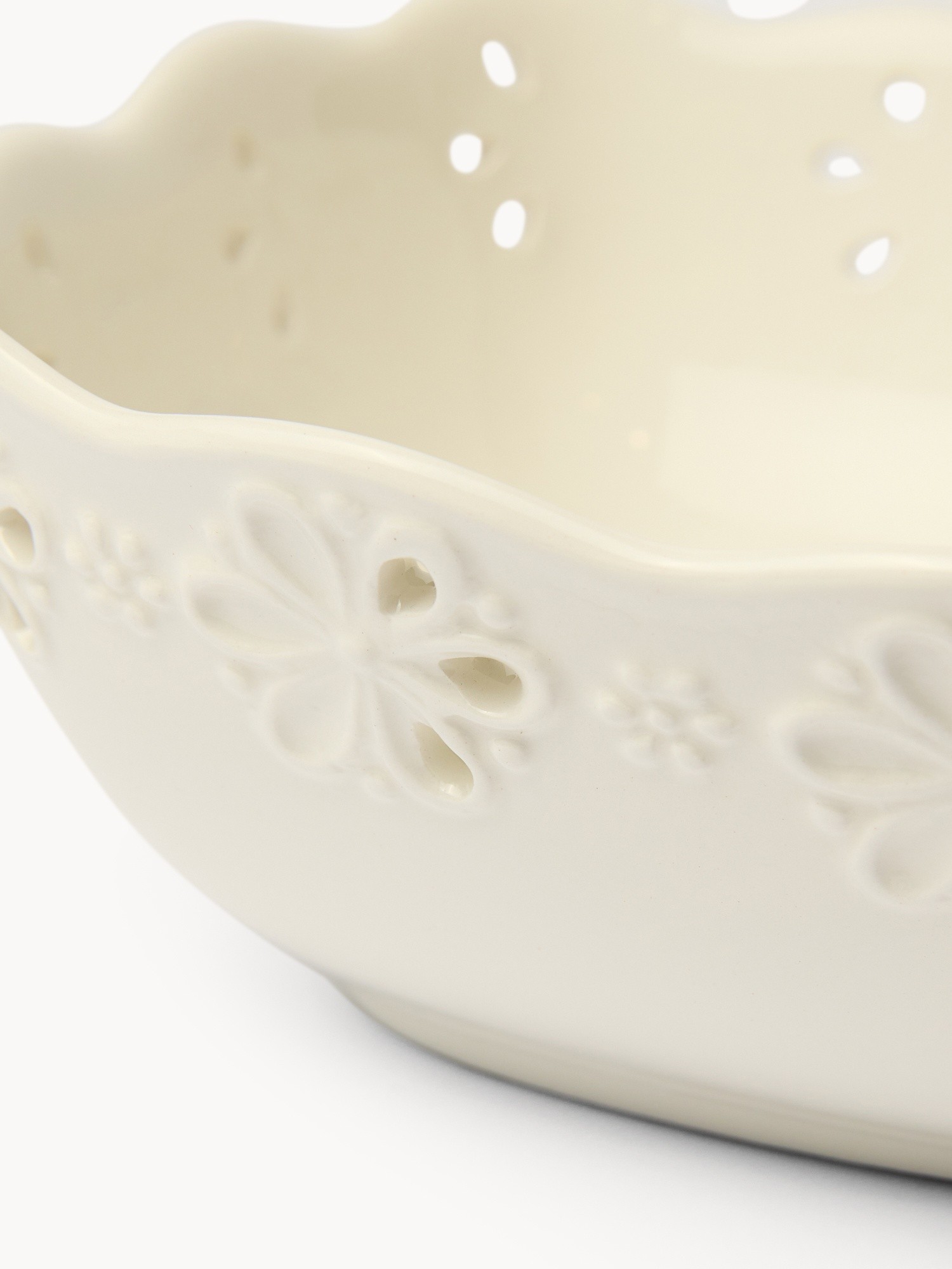 Coppetta in ceramica traforata - Prezzo di lancio, Bianco, large image number 1